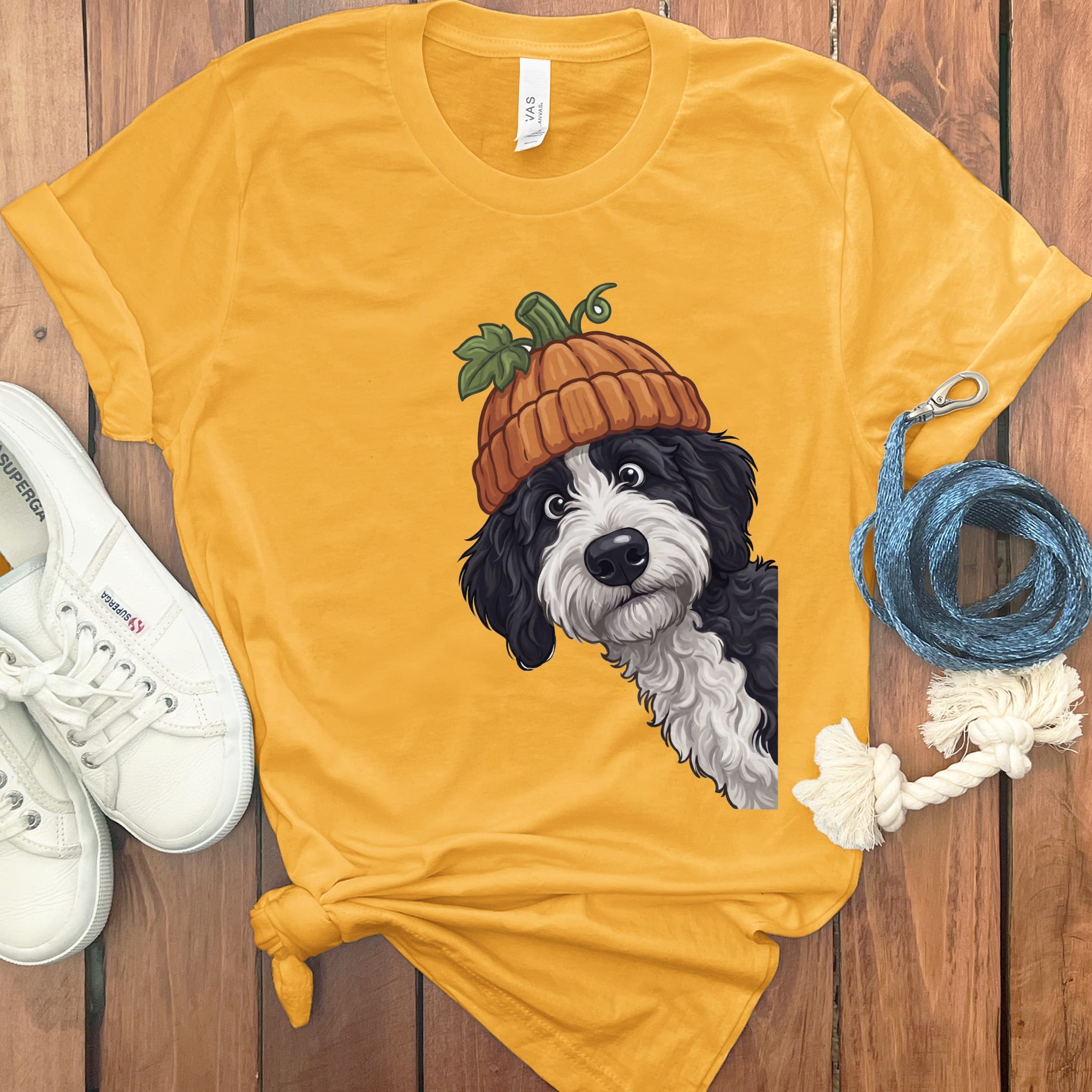 Lil Pumpkin Sheepadoodle T-Shirt in Gold / S by Puppy Jo