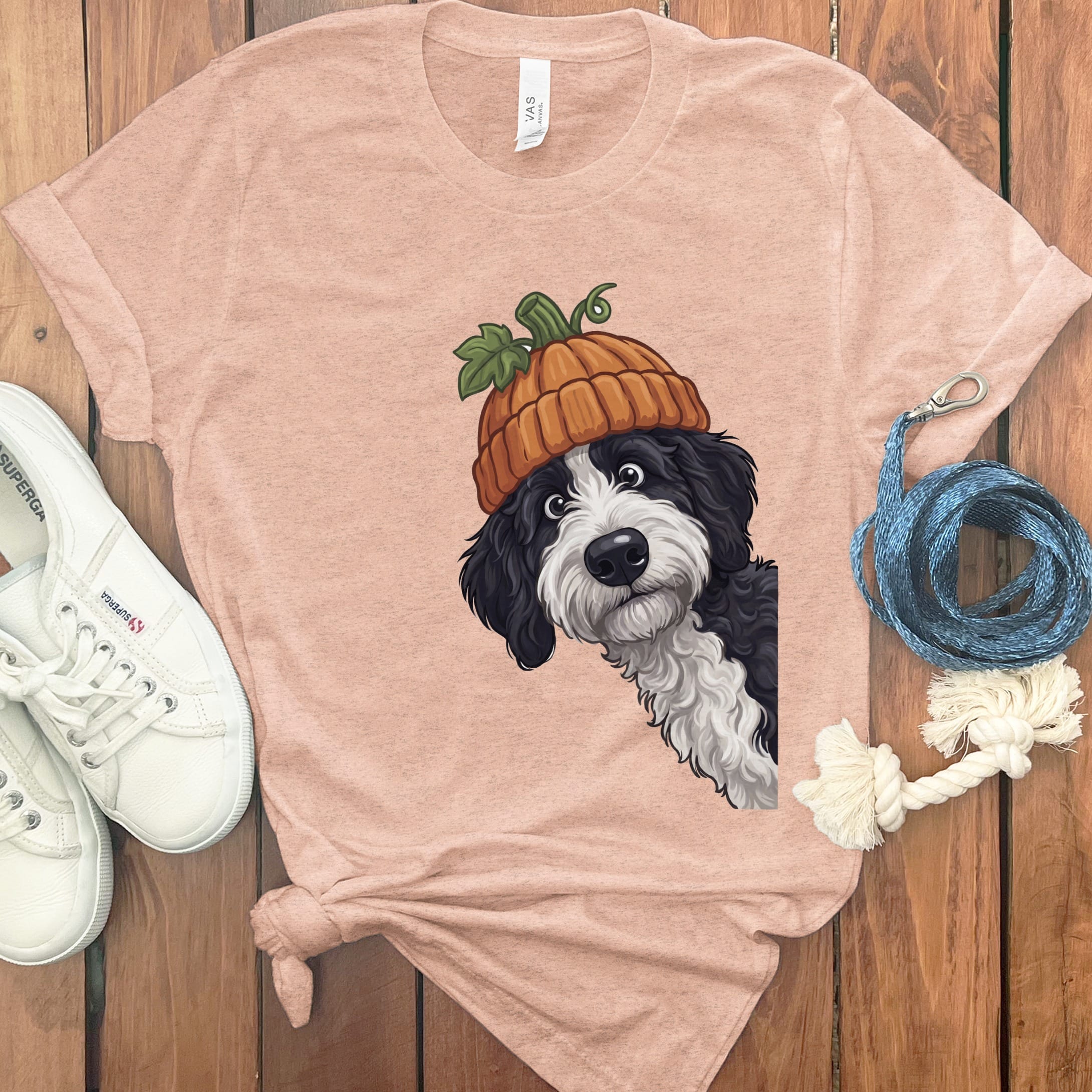 Lil Pumpkin Sheepadoodle T-Shirt in Heather Peach / S by Puppy Jo