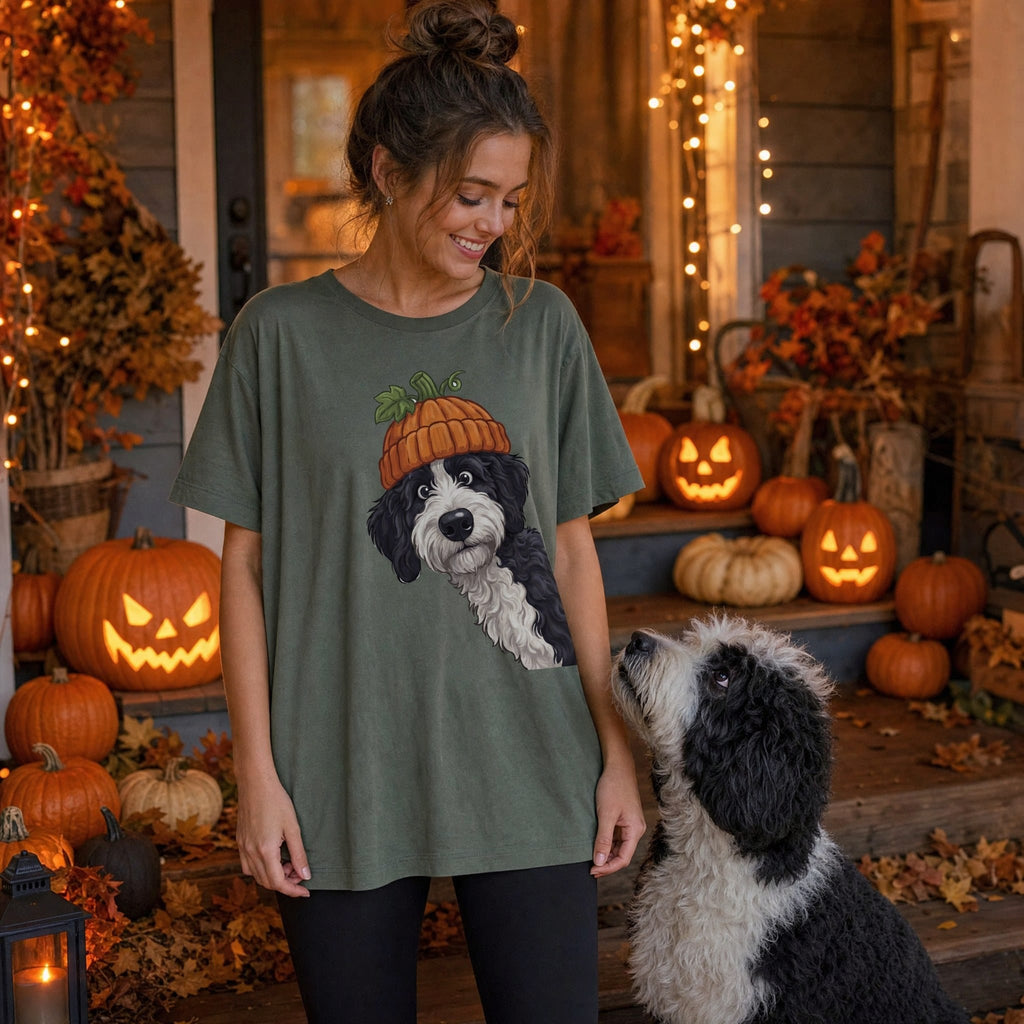 Lil Pumpkin Sheepadoodle T-Shirt in by Puppy Jo