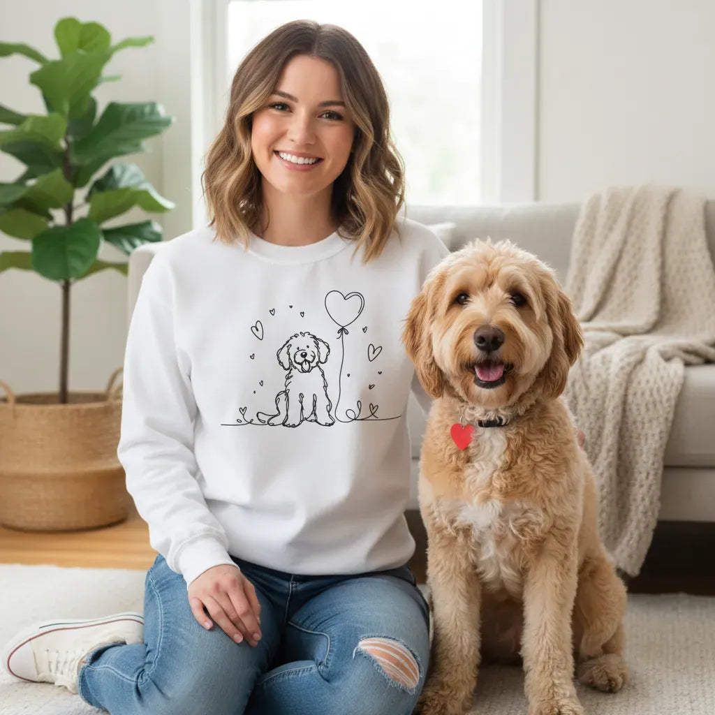 Line Doodle Heart Sweatshirt in by Puppy Jo