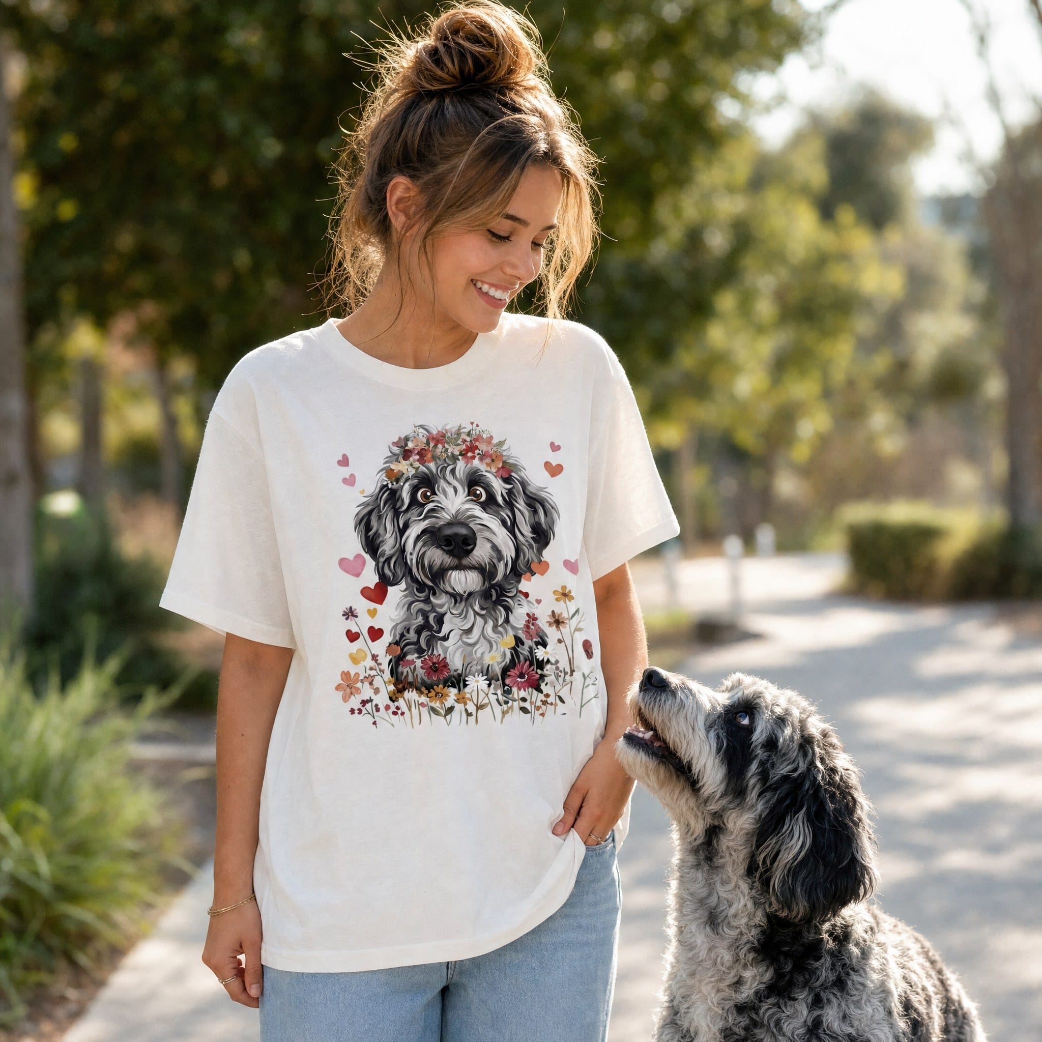 Lovable Merle Goldendoodle T-Shirt in by Puppy Jo