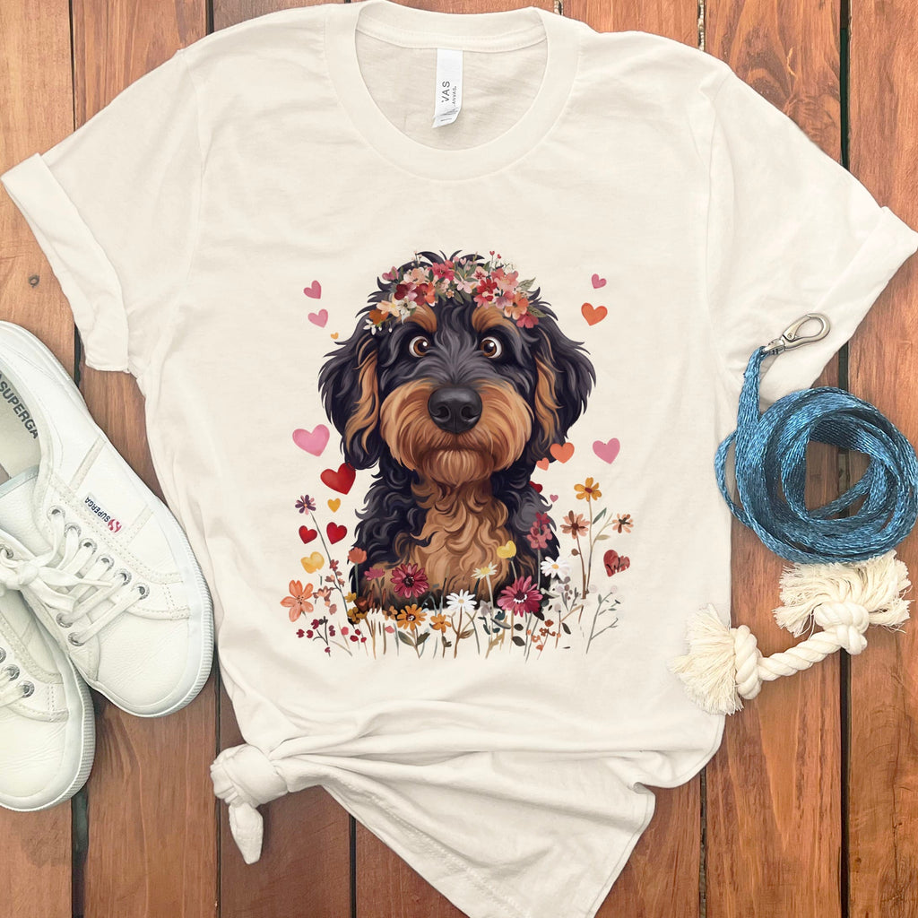 Lovable Phantom Goldendoodle T-Shirt in Natural / S by Puppy Jo