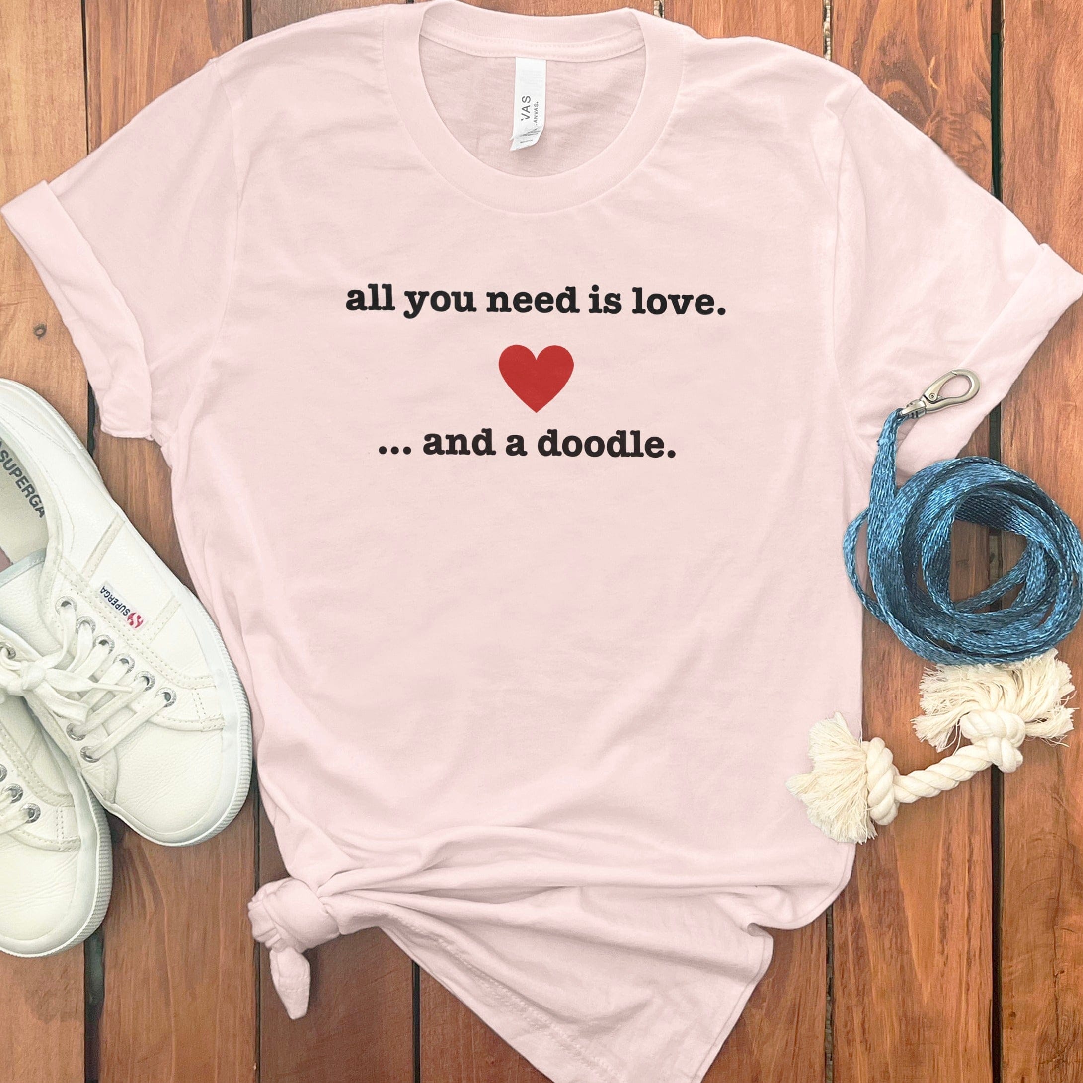 Love and Doodle T-Shirt in Soft Pink / S by Puppy Jo