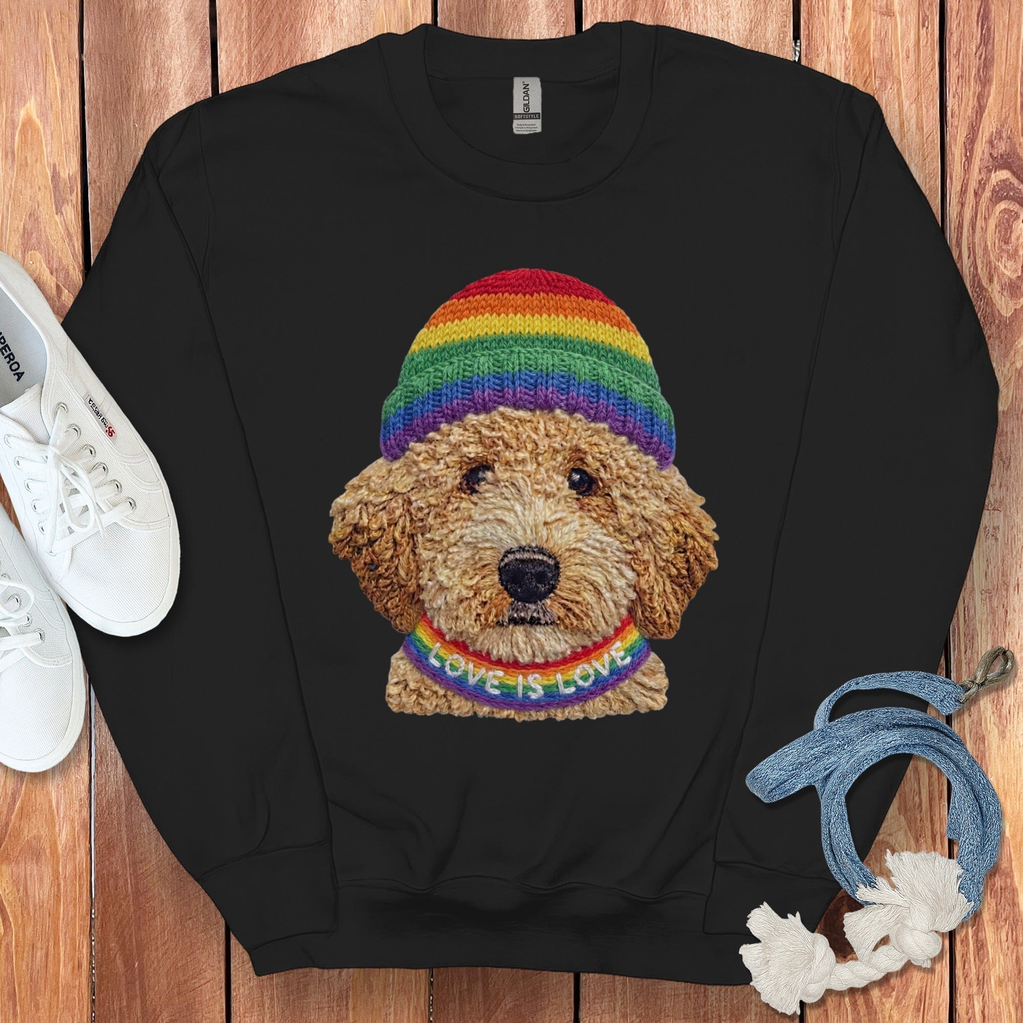 Love is Love Doodle Sweatshirt in Black / S by Puppy Jo