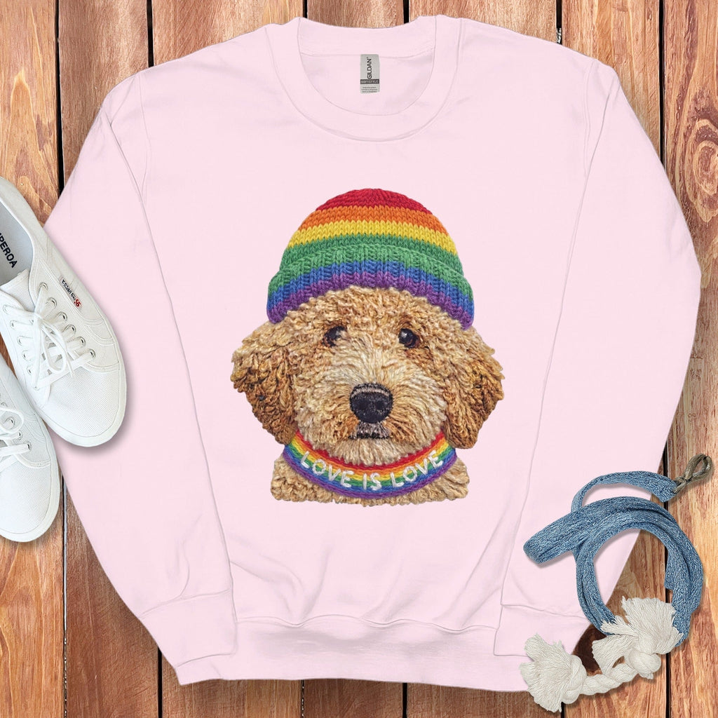 Love is Love Doodle Sweatshirt in Light Pink / S by Puppy Jo