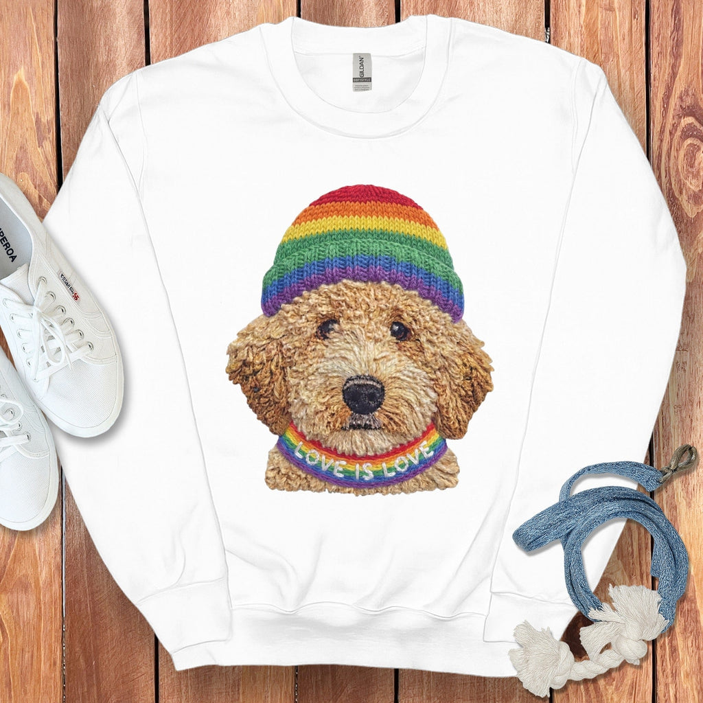 Love is Love Doodle Sweatshirt in White / S by Puppy Jo