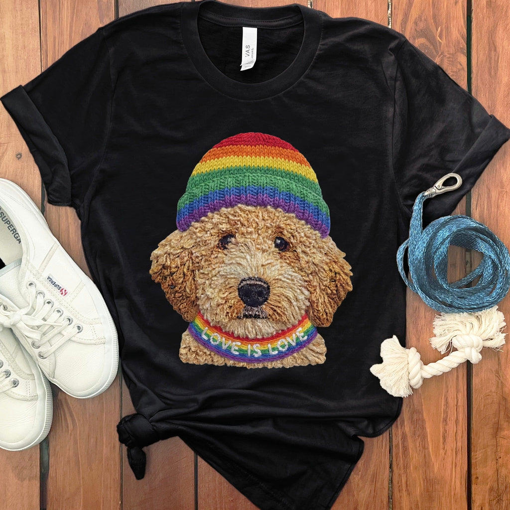 Love is Love Doodle T-Shirt in Black / S by Puppy Jo