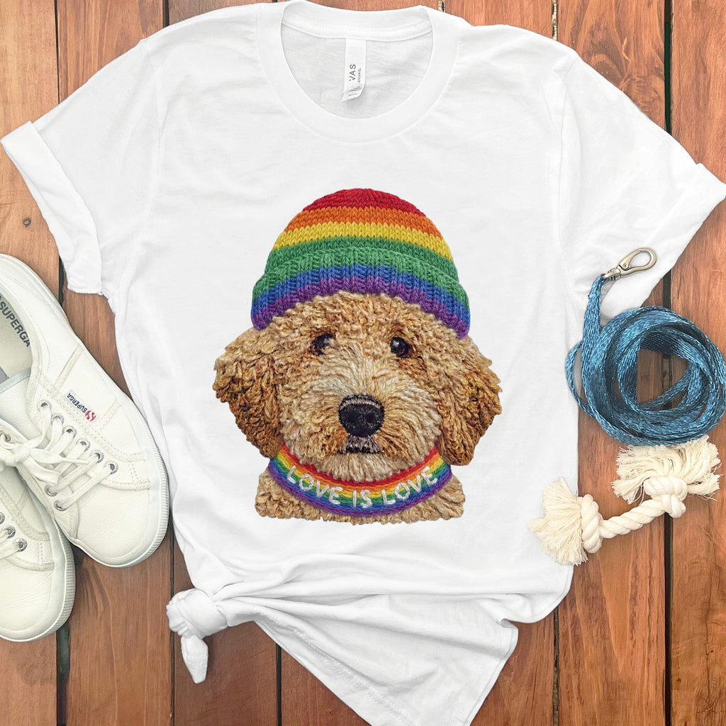 Love is Love Doodle T-Shirt in White / S by Puppy Jo