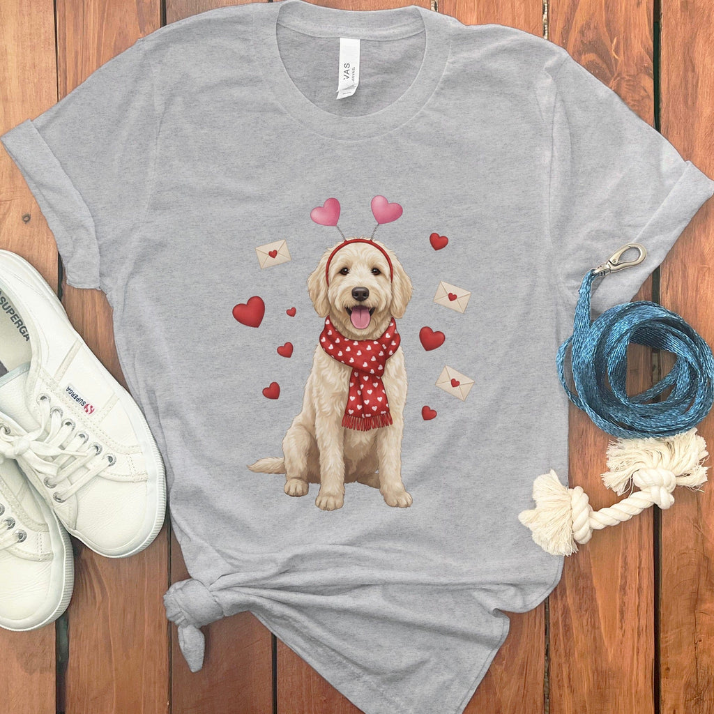 Love Letter Cream Doodle T-Shirt in Athletic Heather / M by Puppy Jo