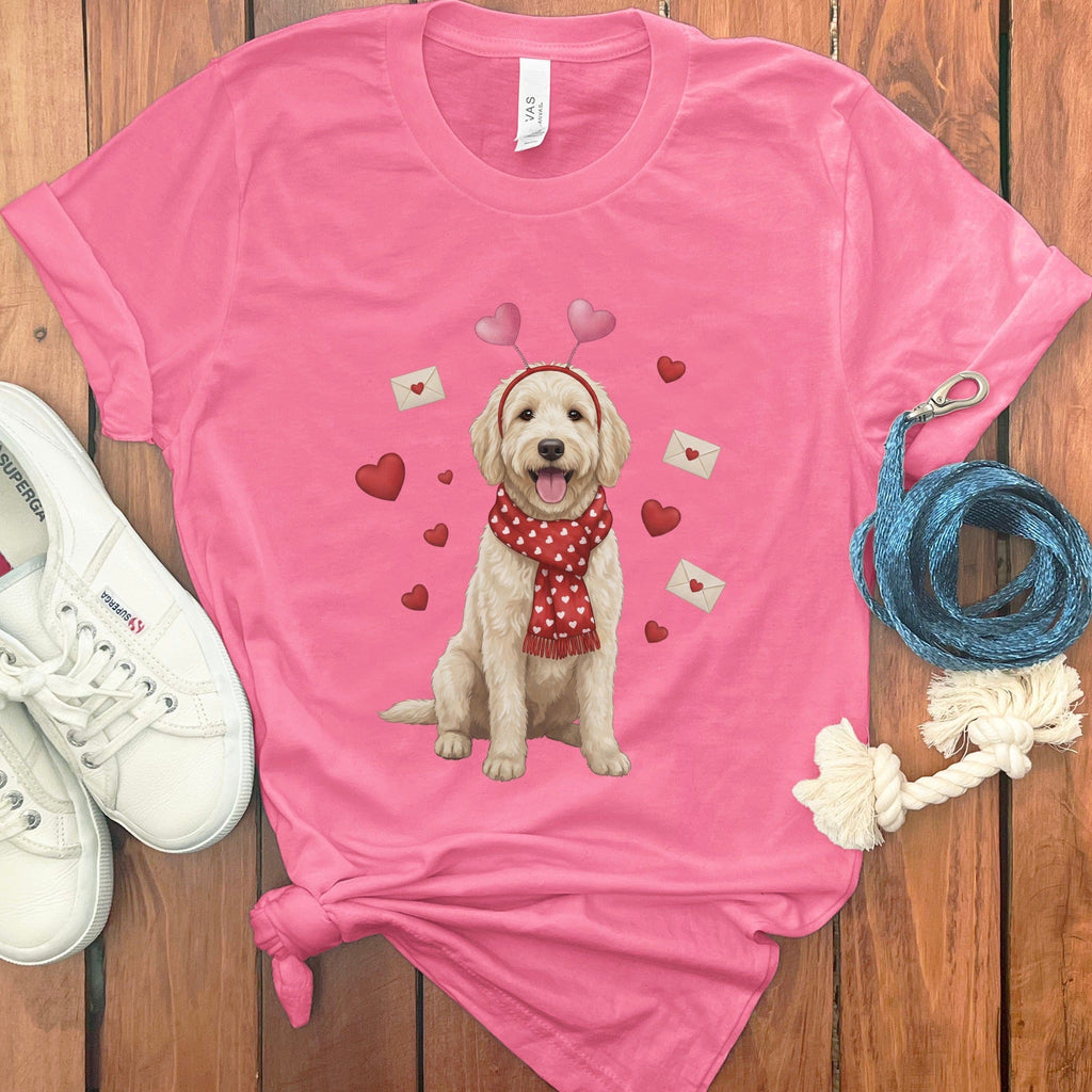 Love Letter Cream Doodle T-Shirt in Charity Pink / M by Puppy Jo