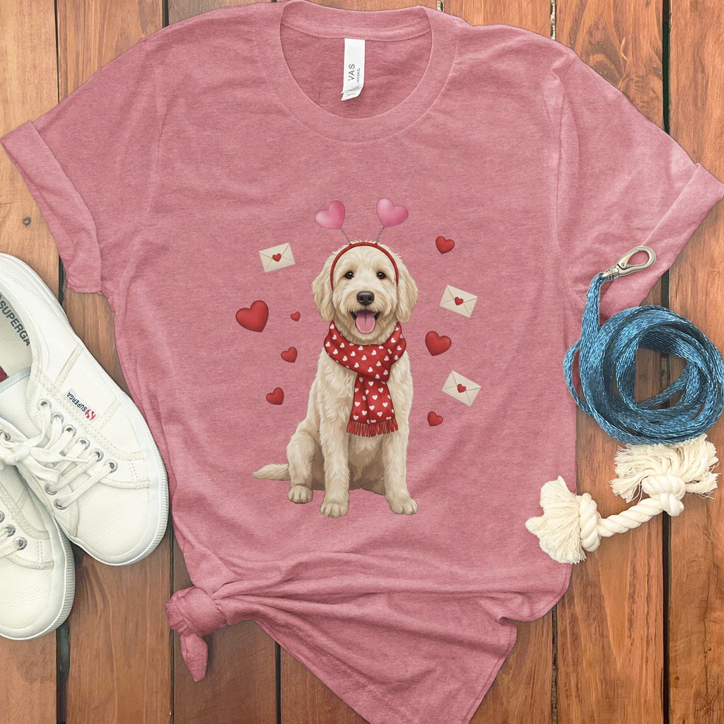 Love Letter Cream Doodle T-Shirt in Heather Mauve / M by Puppy Jo