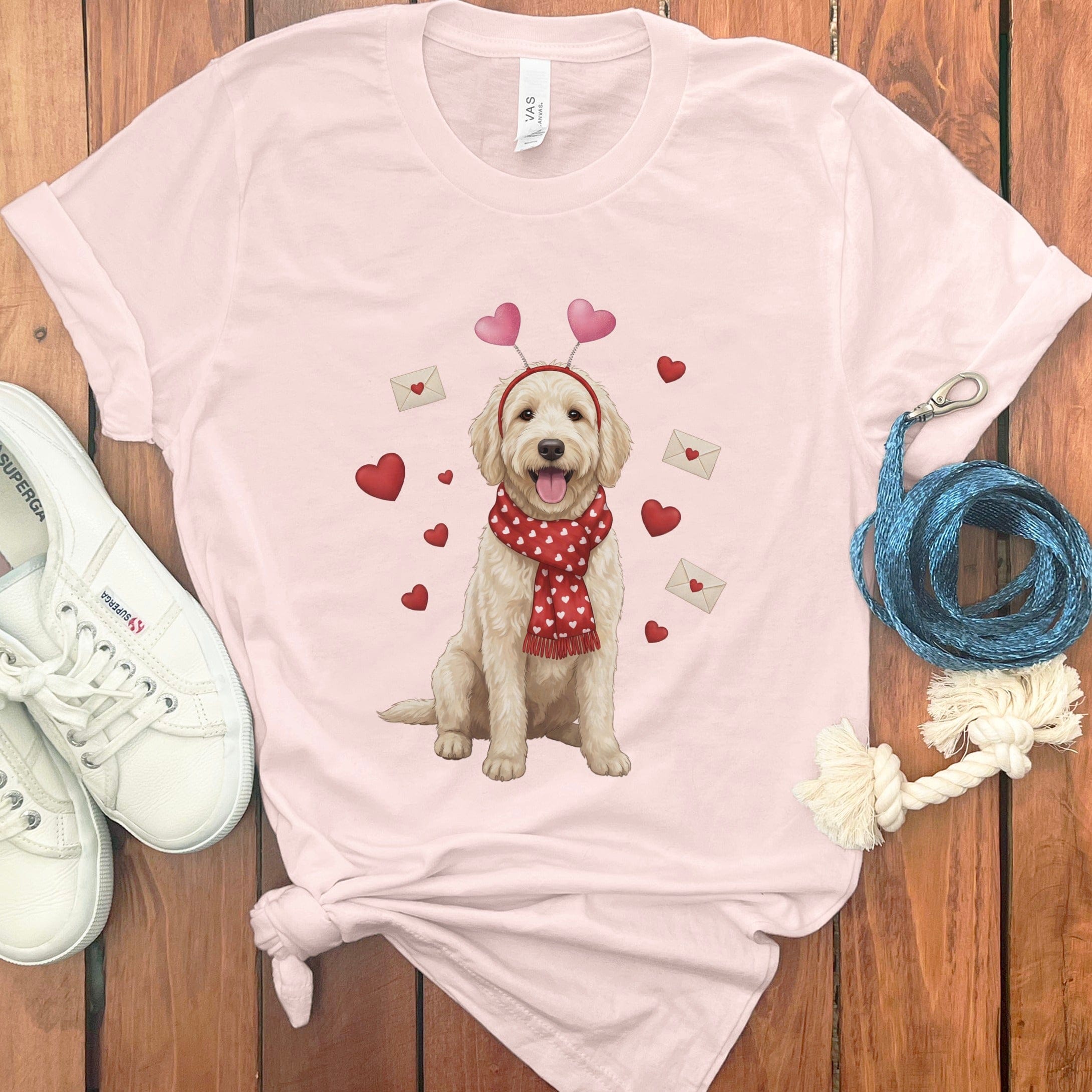 Love Letter Cream Doodle T-Shirt in Soft Pink / M by Puppy Jo