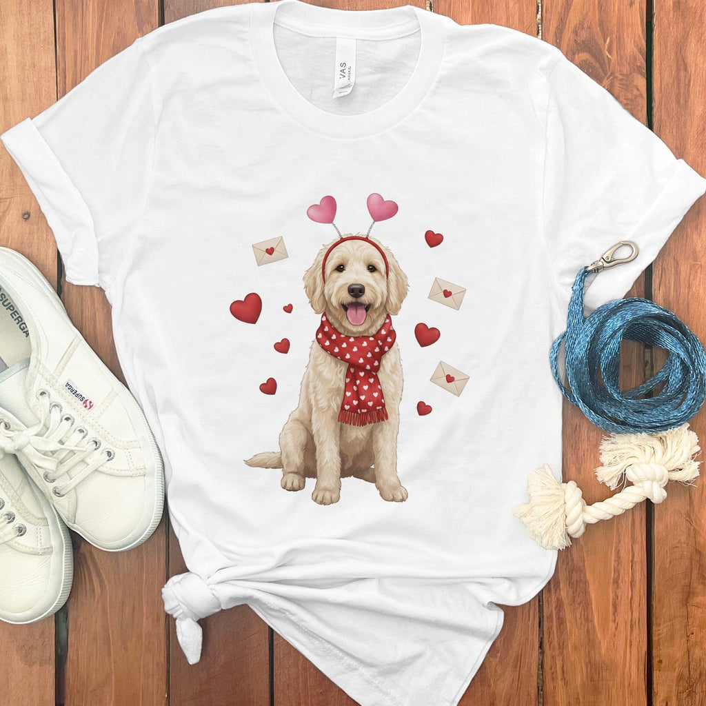 Love Letter Cream Doodle T-Shirt in White / M by Puppy Jo