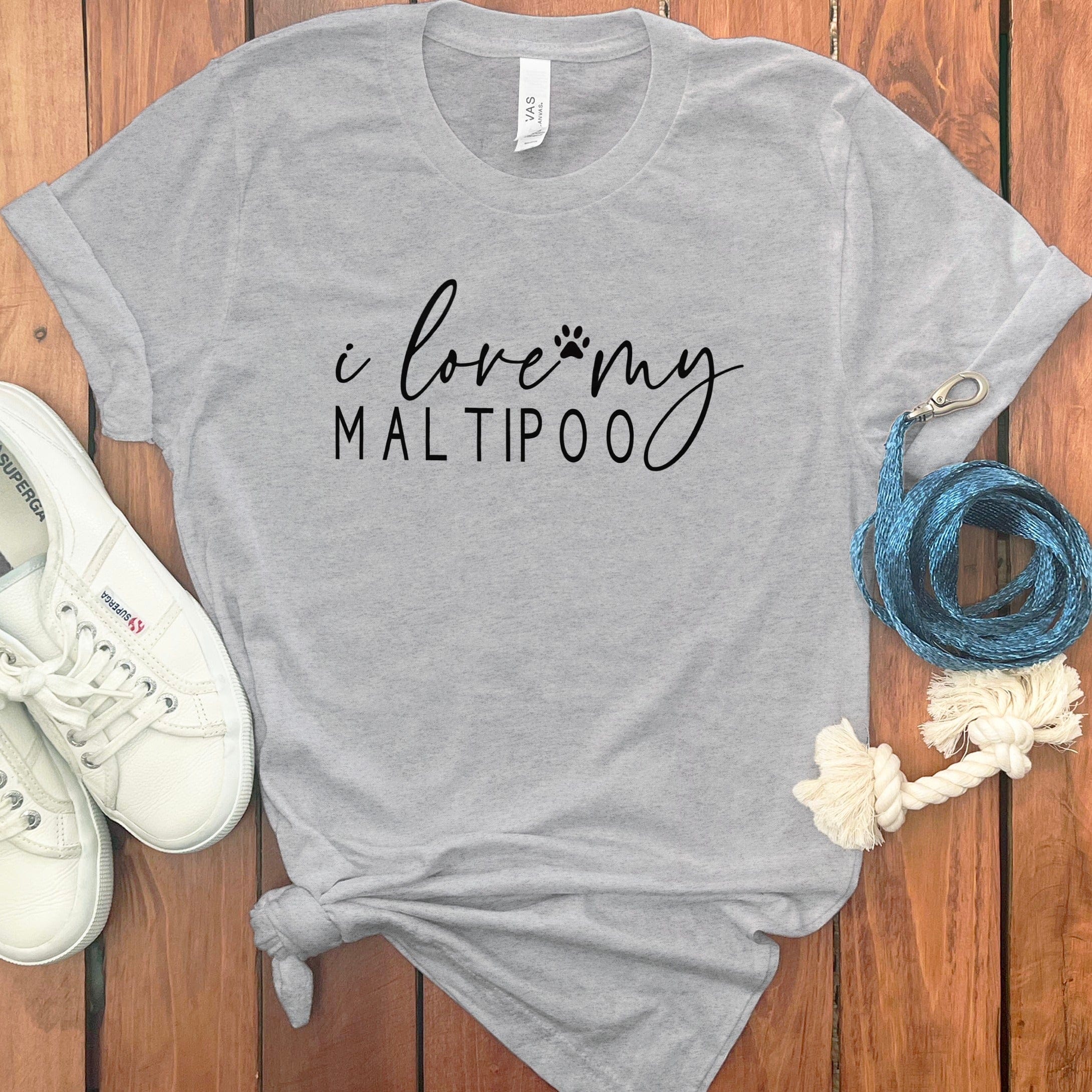 Love My Maltipoo T-Shirt in Athletic Heather / S by Puppy Jo