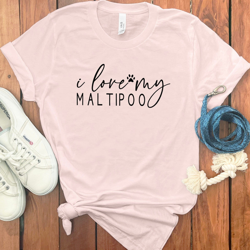 Love My Maltipoo T-Shirt in Soft Pink / S by Puppy Jo