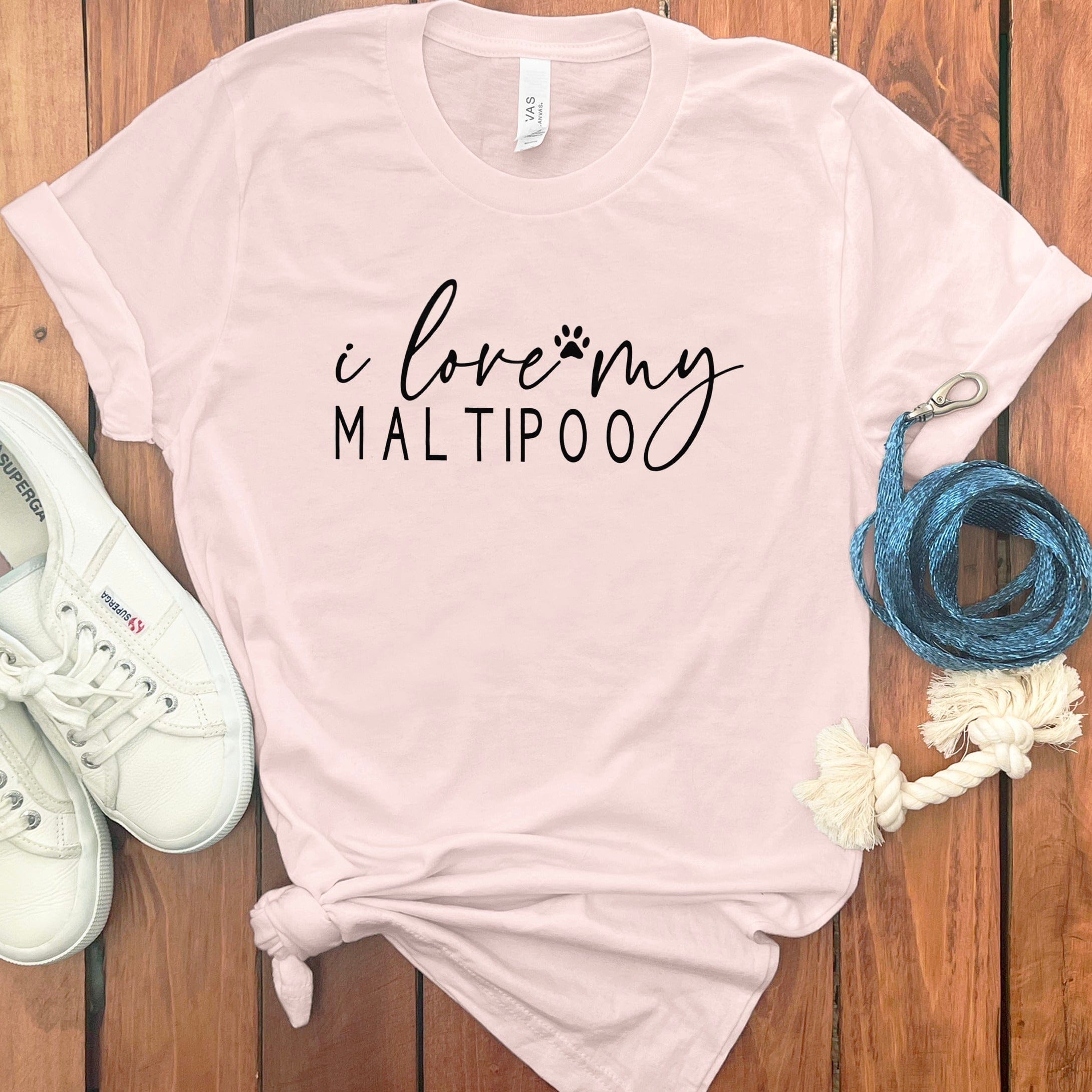 Love My Maltipoo T-Shirt in Soft Pink / S by Puppy Jo