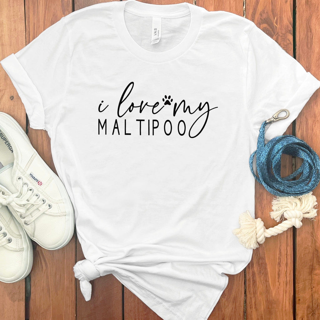 Love My Maltipoo T-Shirt in White / S by Puppy Jo