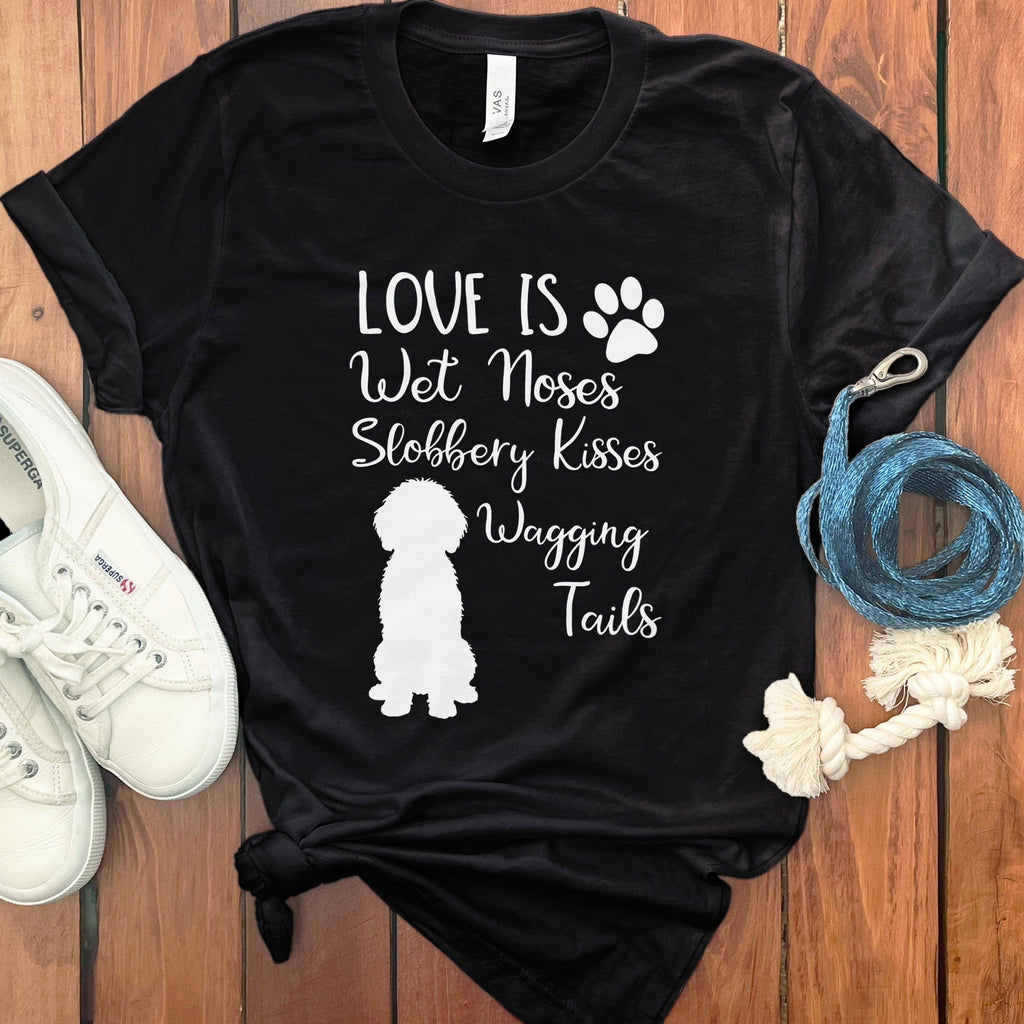 Love Wet Kisses Doodle T-Shirt in Black / S by Puppy Jo