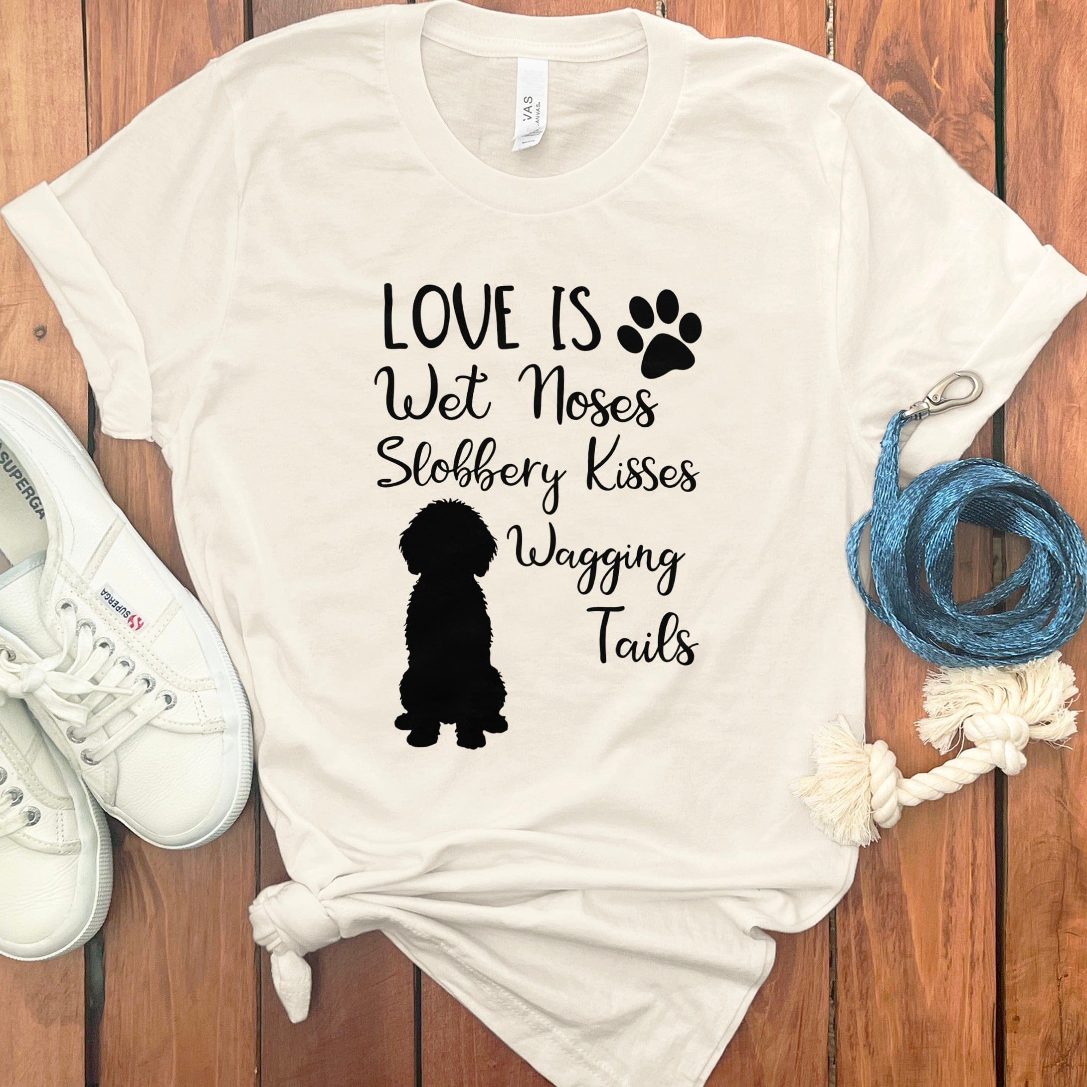 Love Wet Kisses Doodle T-Shirt in Natural / S by Puppy Jo