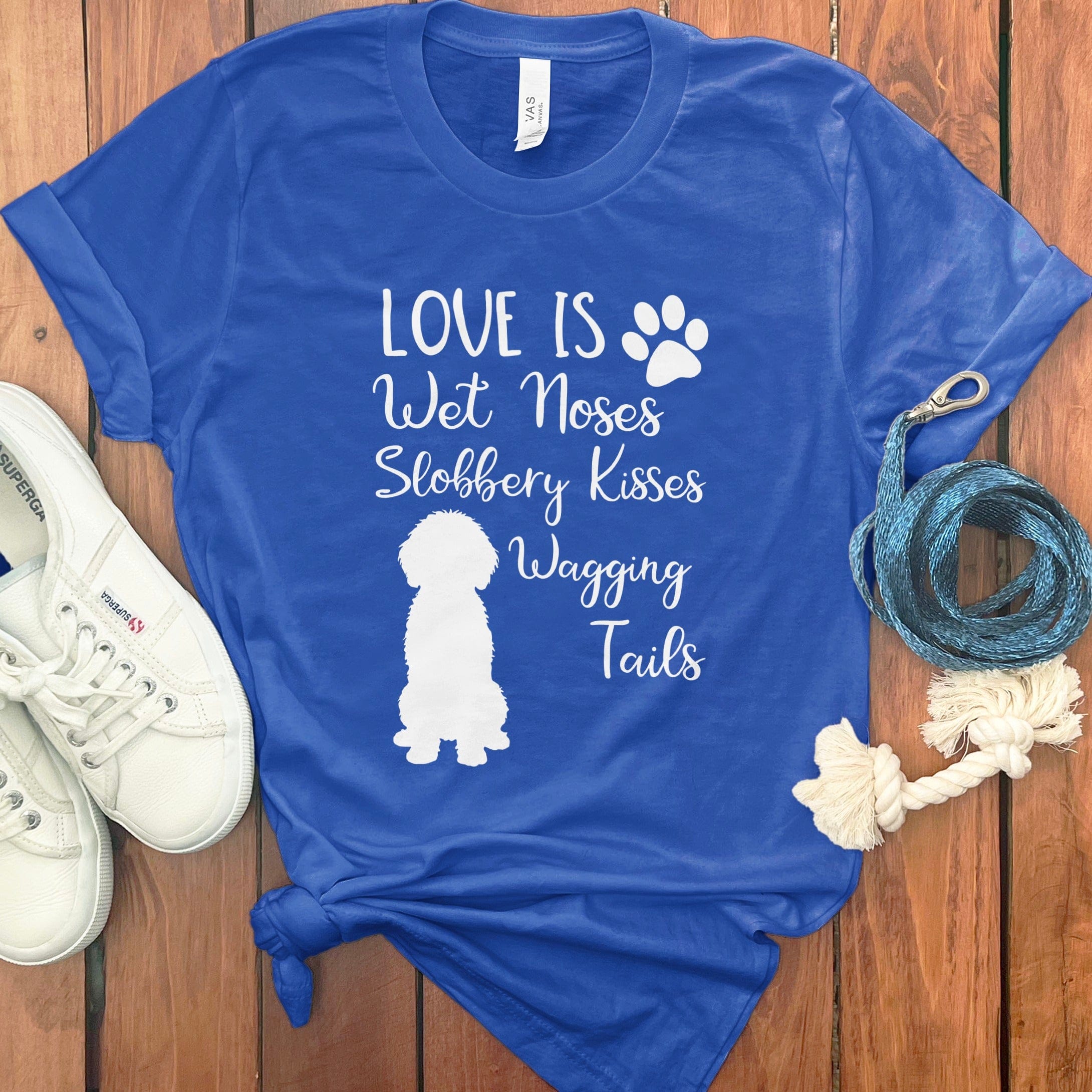 Love Wet Kisses Doodle T-Shirt in True Royal / S by Puppy Jo