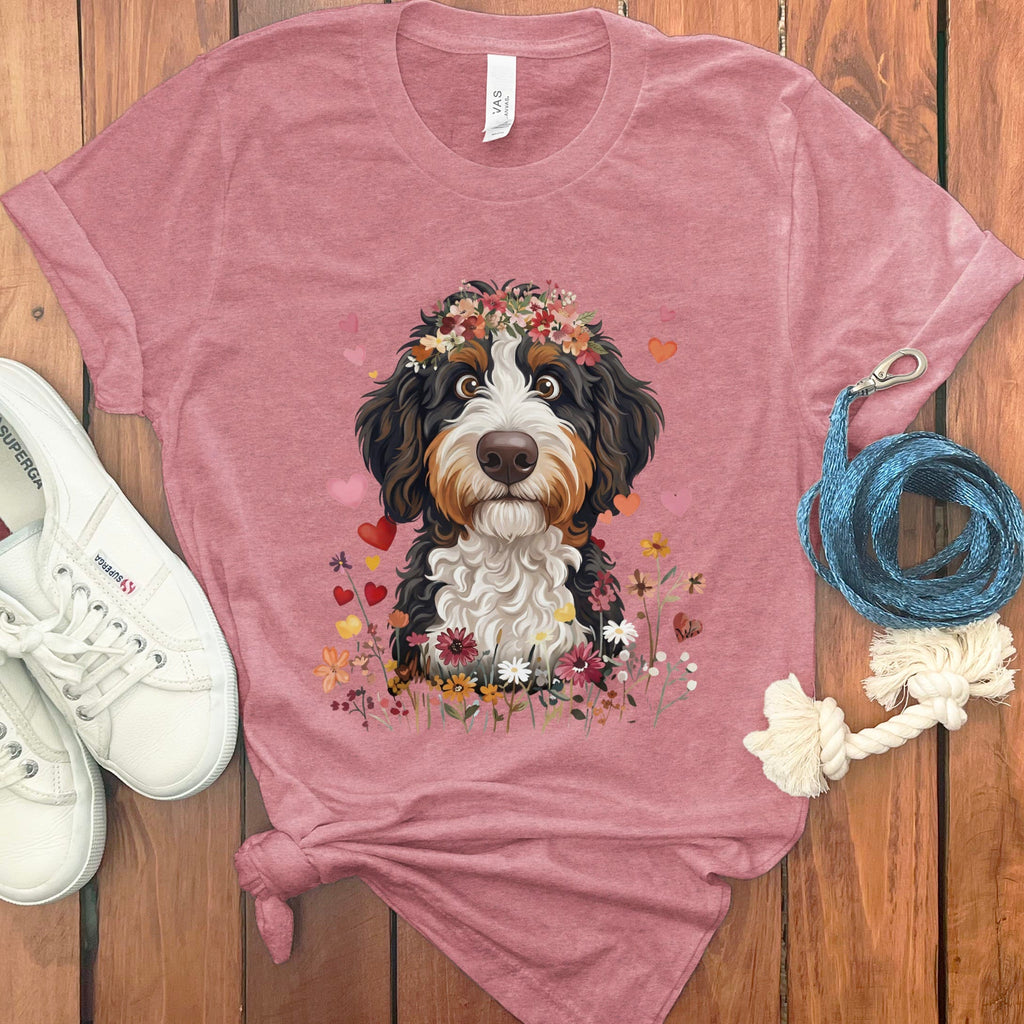 Loveable Bernedoodle T-Shirt in Heather Mauve / S by Puppy Jo