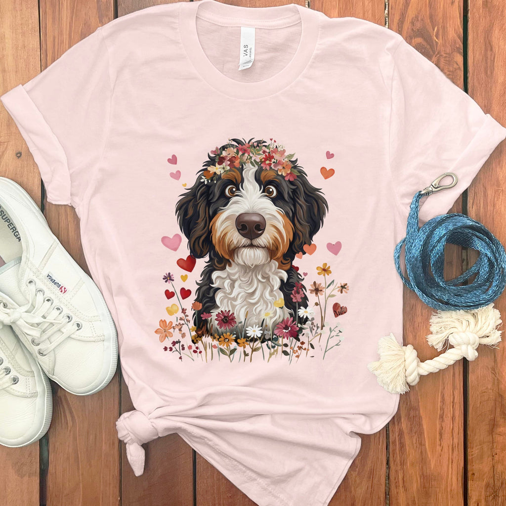 Loveable Bernedoodle T-Shirt in Soft Pink / S by Puppy Jo