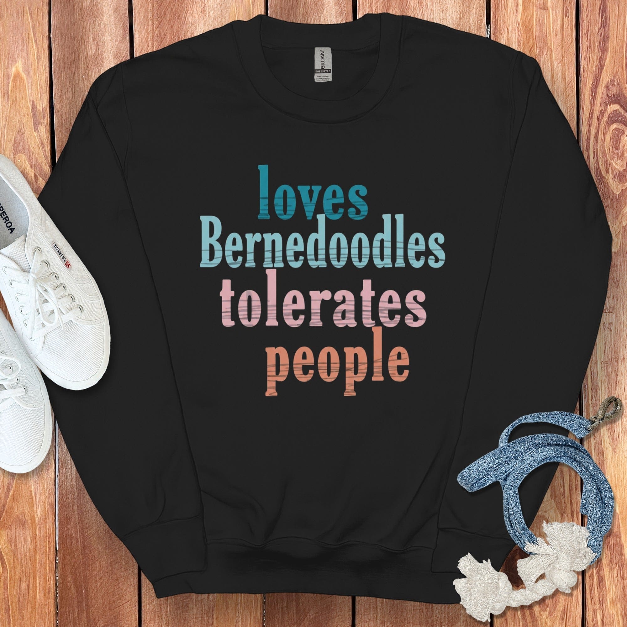 Loves Bernedoodles Sweatshirt in Black / S by Puppy Jo