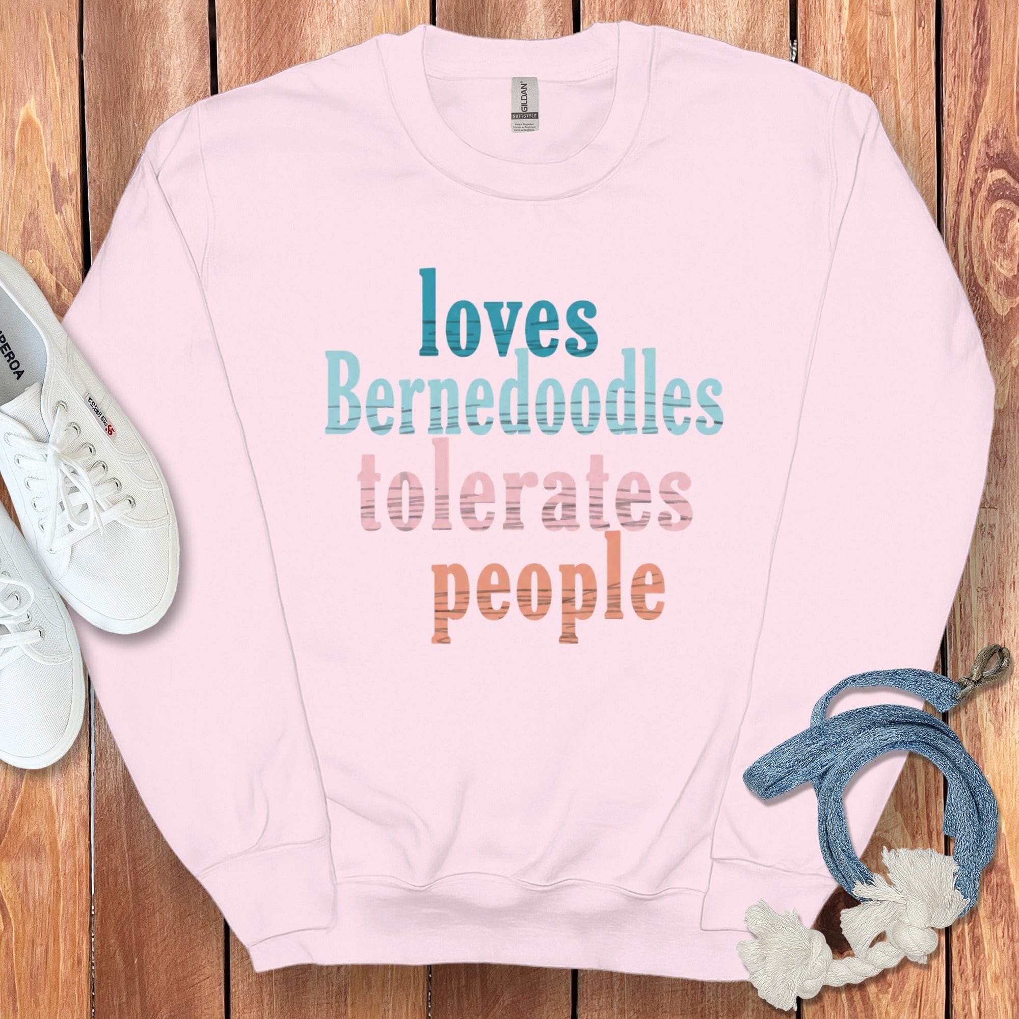 Loves Bernedoodles Sweatshirt in Light Pink / S by Puppy Jo