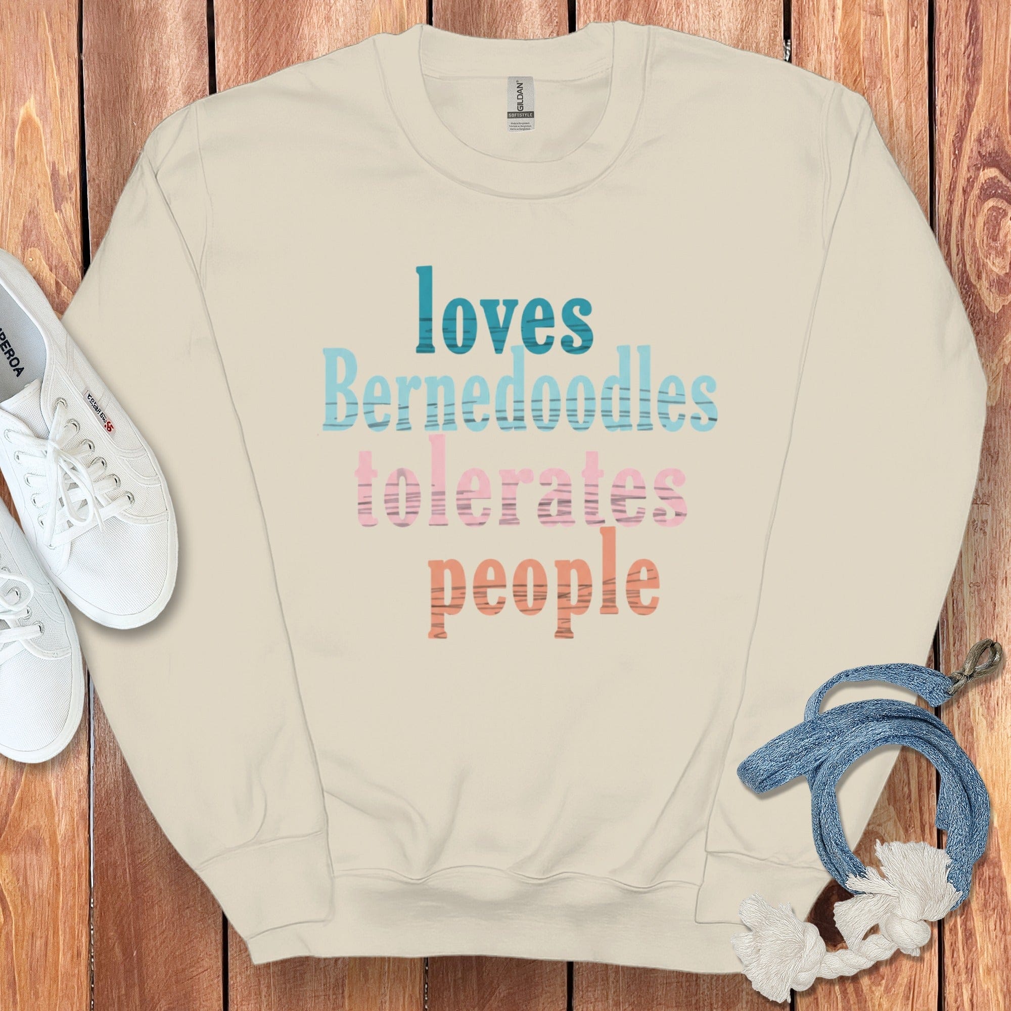 Loves Bernedoodles Sweatshirt in Sand / S by Puppy Jo