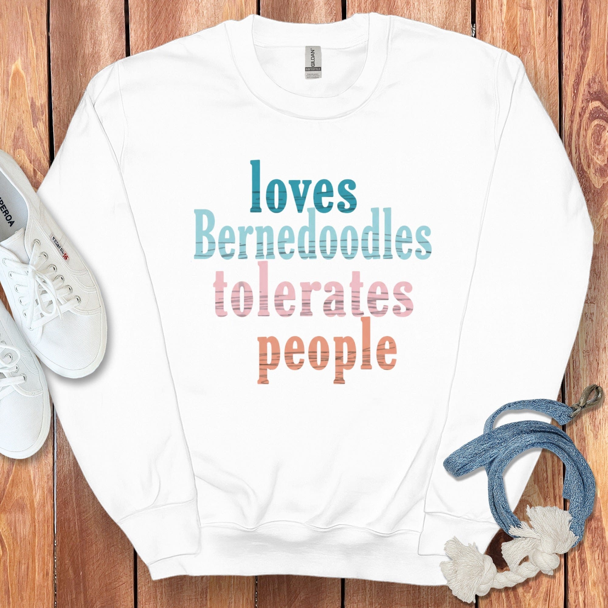 Loves Bernedoodles Sweatshirt in White / S by Puppy Jo