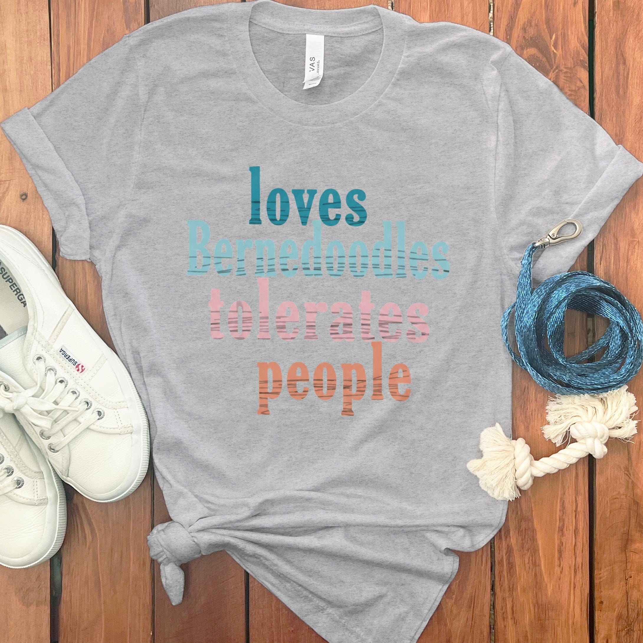 Loves Bernedoodles T-Shirt in Athletic Heather / S by Puppy Jo