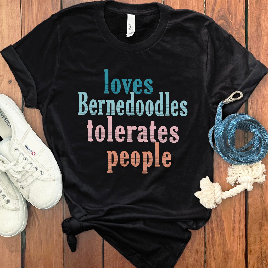 Loves Bernedoodles T-Shirt in Black / S by Puppy Jo
