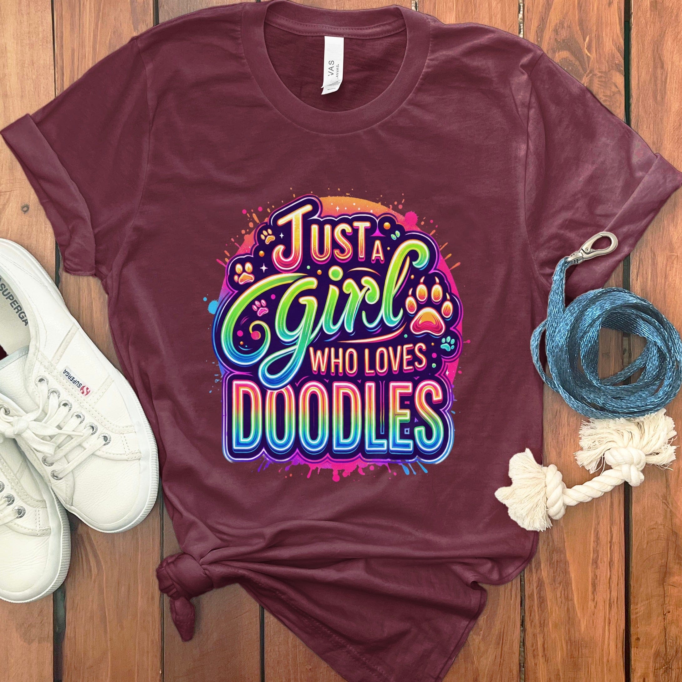 Loves Doodles T-Shirt in Maroon / S by Puppy Jo
