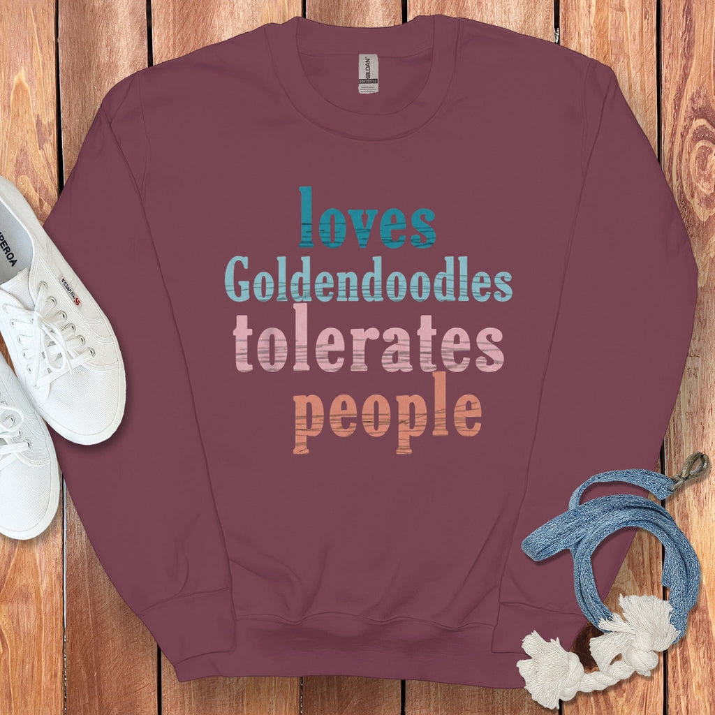 Loves Goldendoodles Sweatshirt in Maroon / S by Puppy Jo