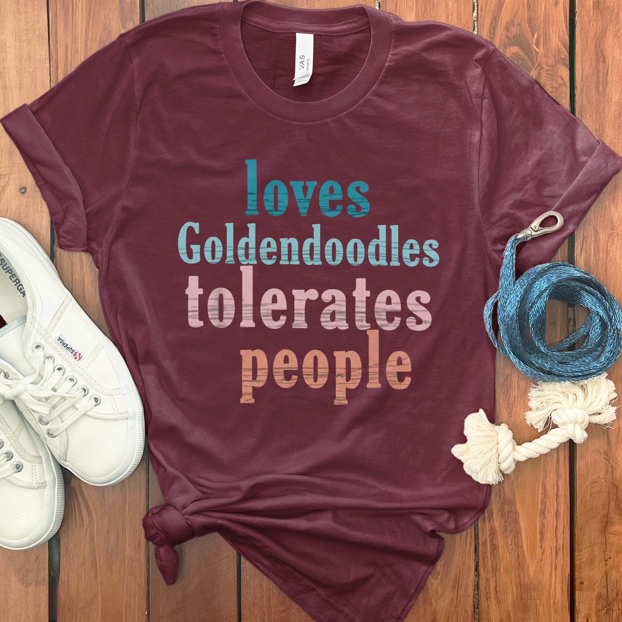 Loves Goldendoodles T-Shirt in Maroon / S by Puppy Jo