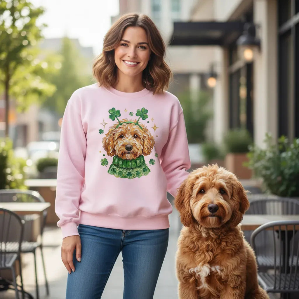 Lucky Apricot Goldendoodle Sweatshirt in by Puppy Jo