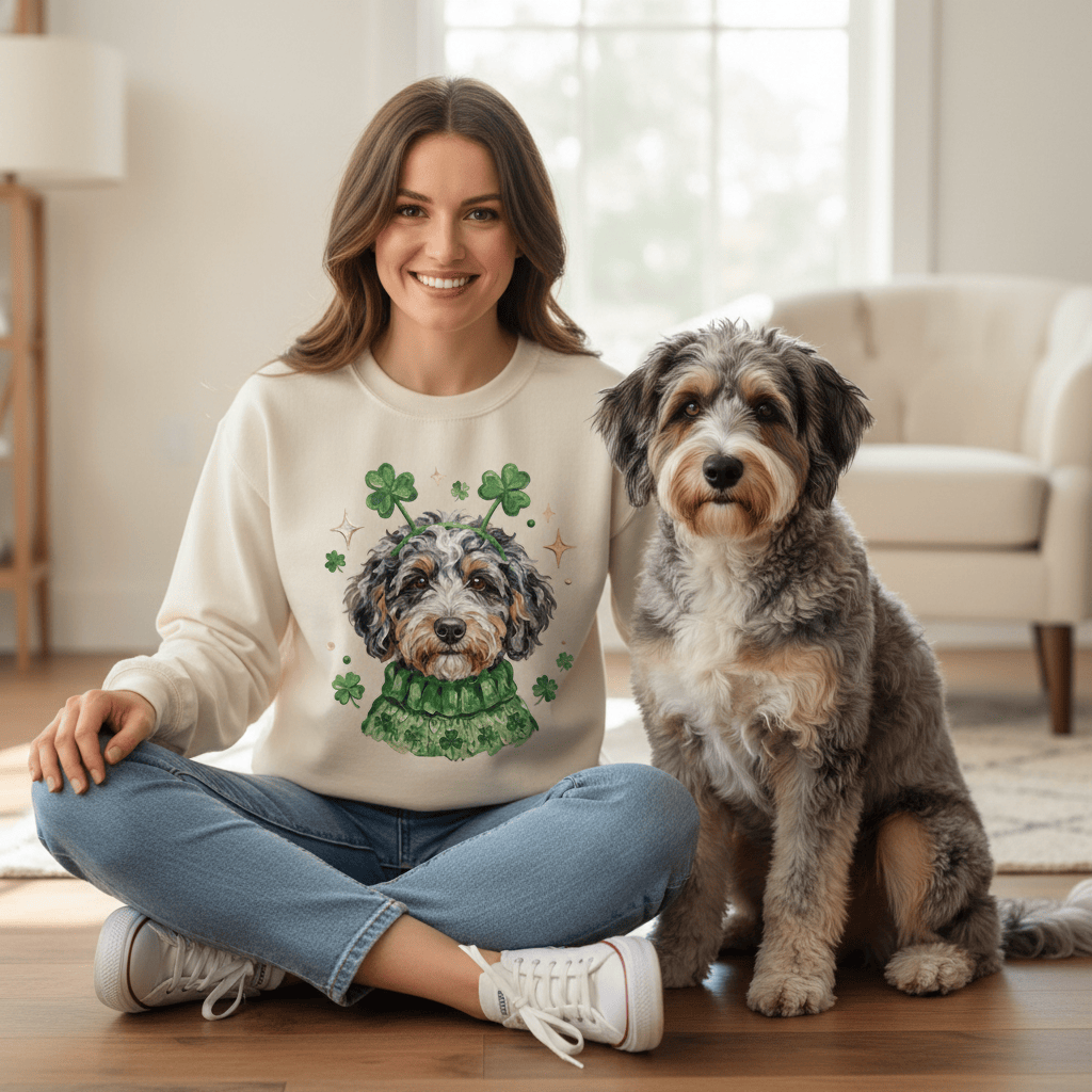 Lucky Aussiedoodle Sweatshirt in by Puppy Jo