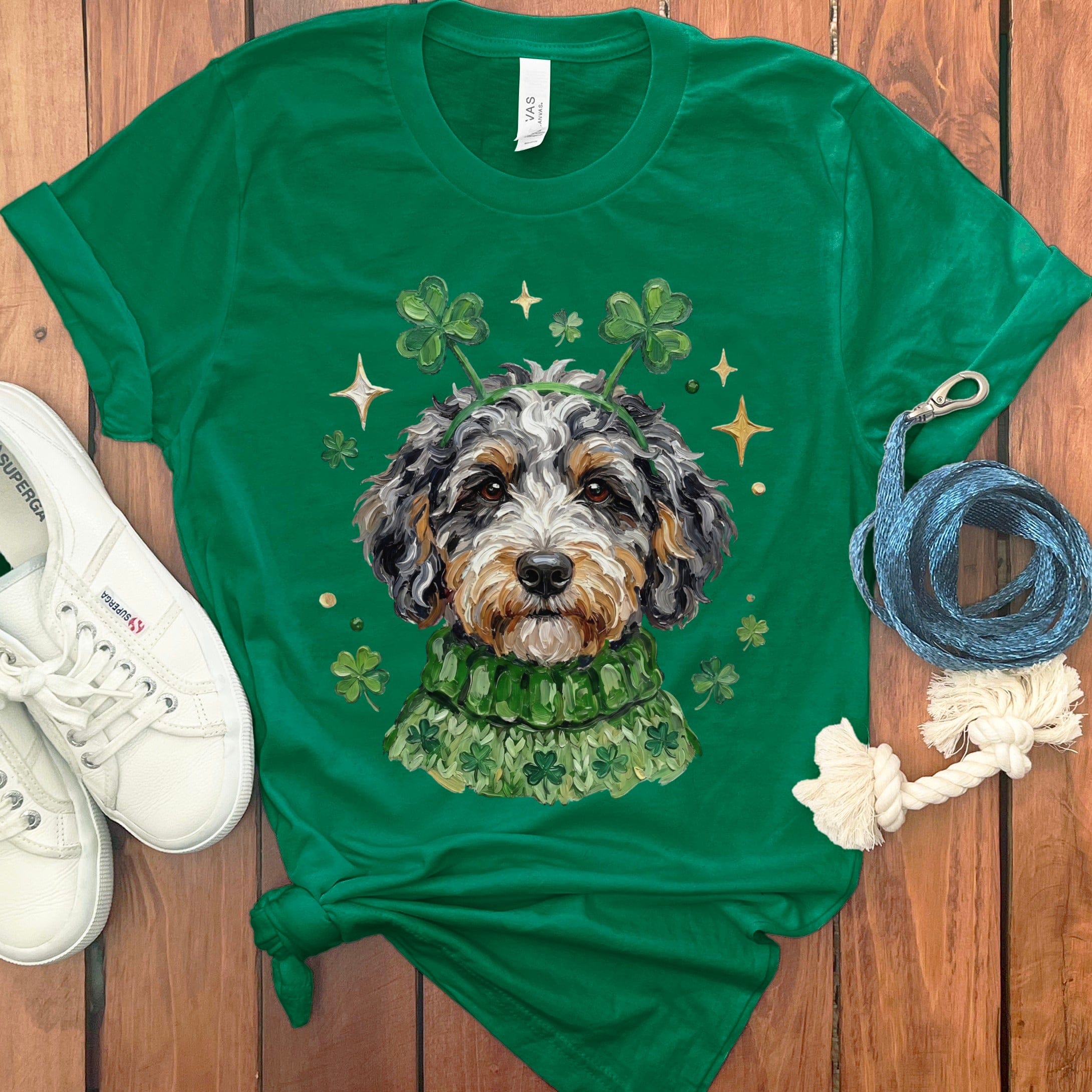 Lucky Aussiedoodle T-Shirt in Kelly / S by Puppy Jo