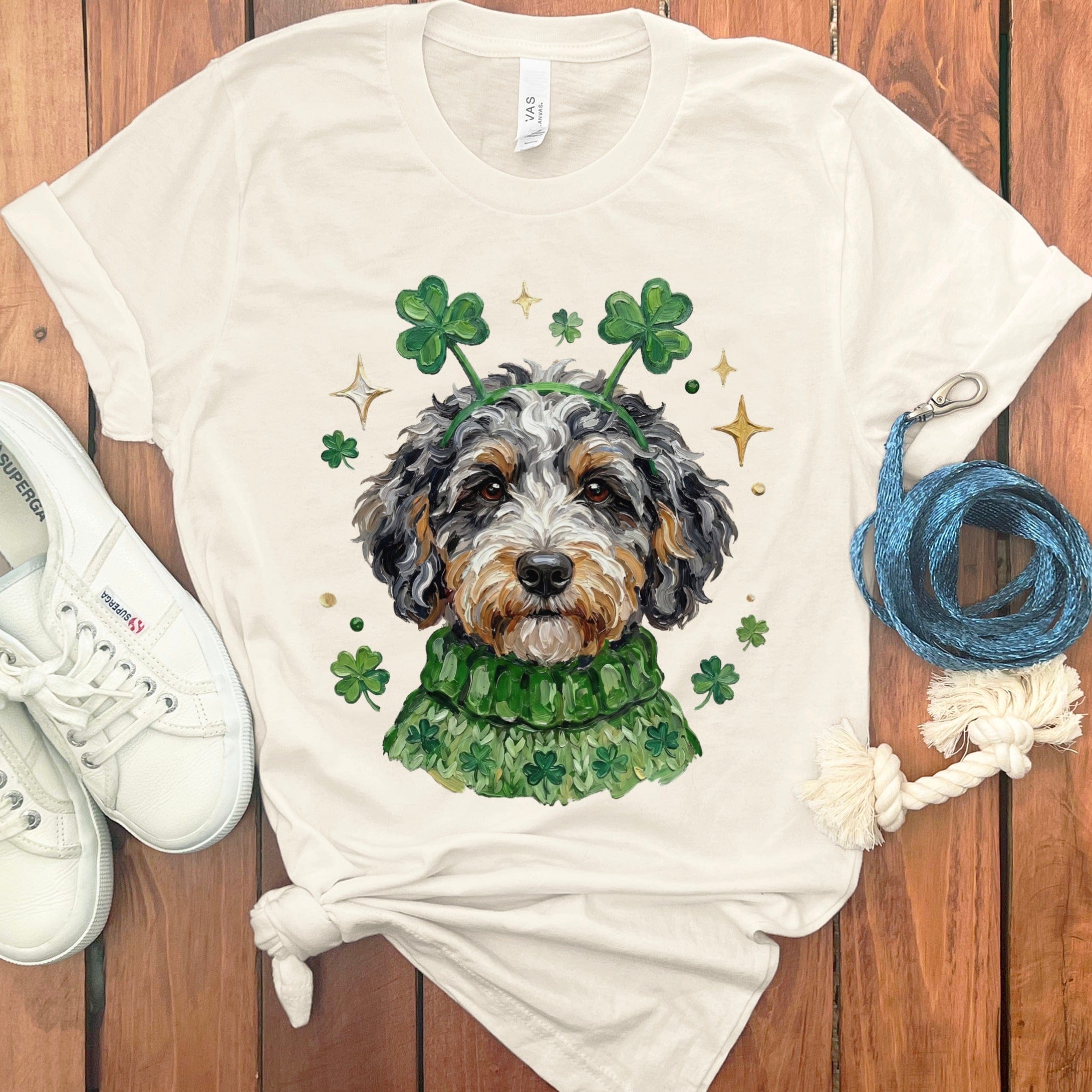 Lucky Aussiedoodle T-Shirt in Natural / S by Puppy Jo