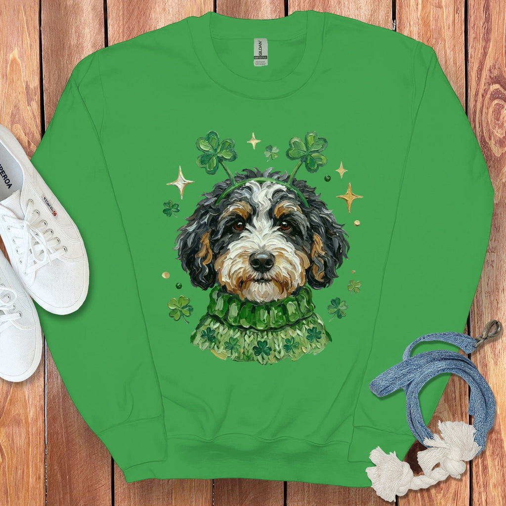 Lucky Bernedoodle Sweatshirt in Irish Green / S by Puppy Jo