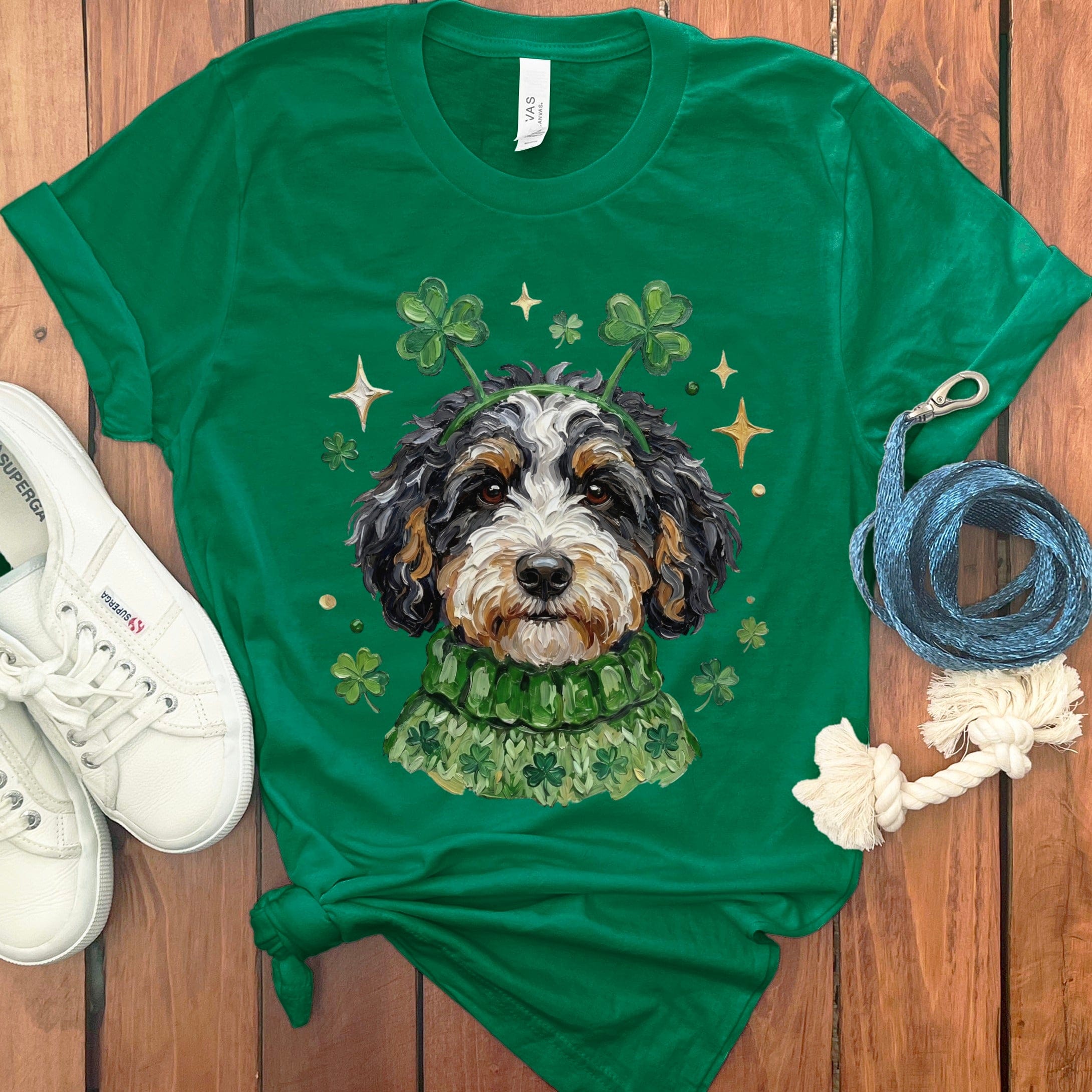 Lucky Bernedoodle T-Shirt in Kelly / S by Puppy Jo