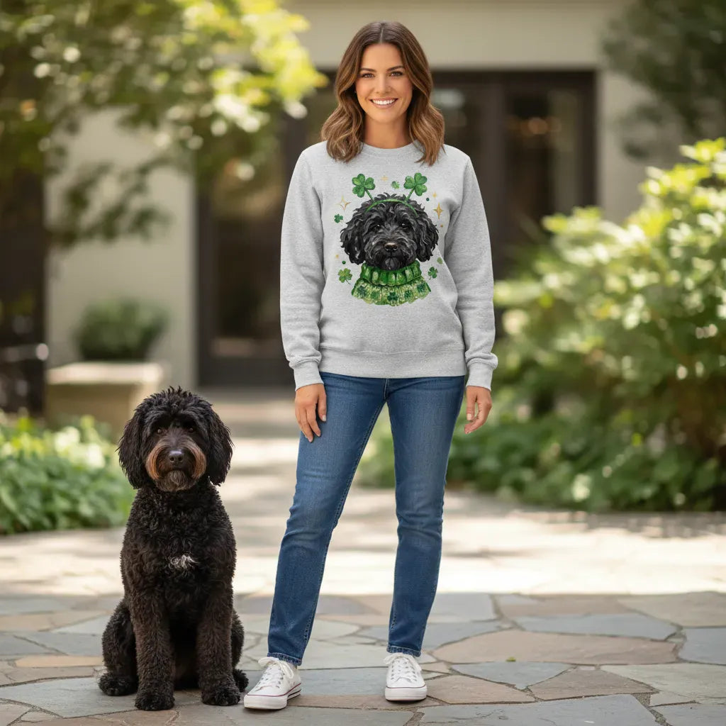 Lucky Black Goldendoodle Sweatshirt in by Puppy Jo