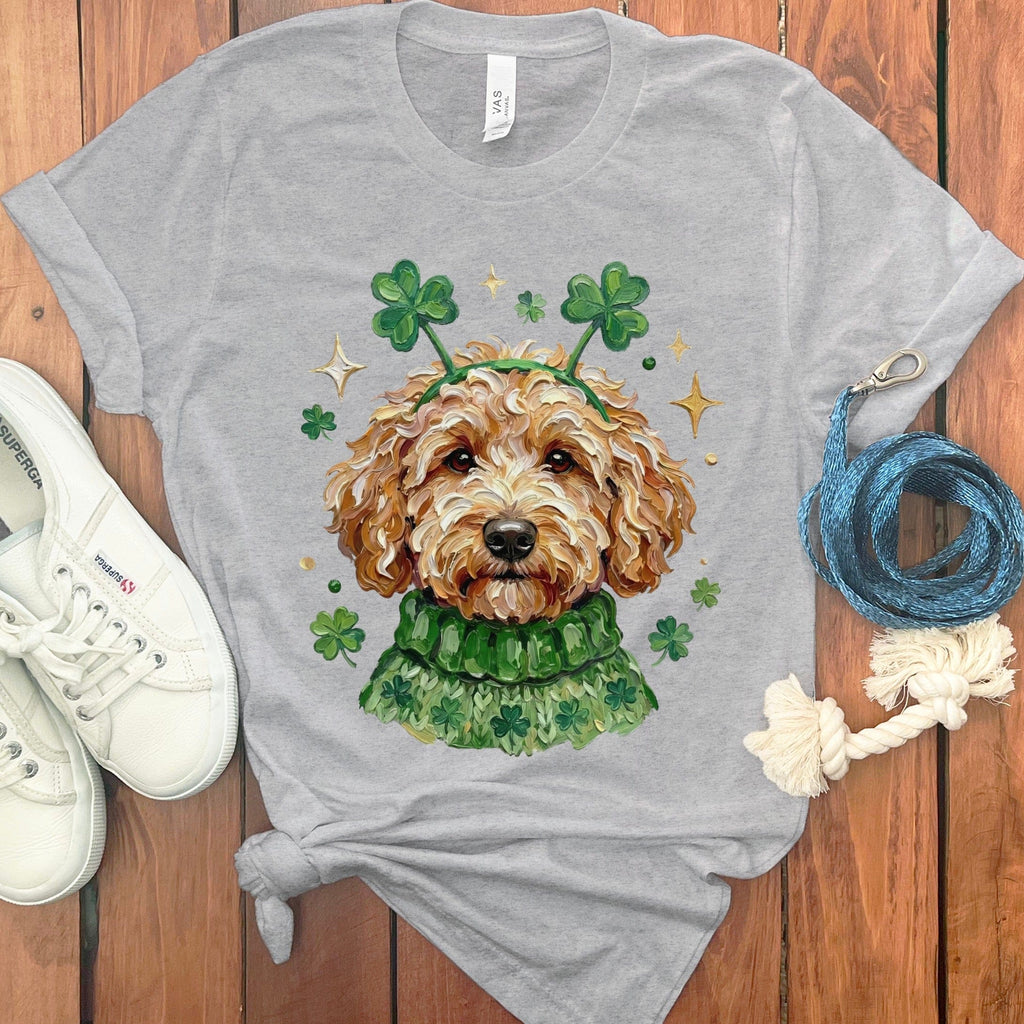 Lucky Cavapoo T-Shirt in Athletic Heather / S by Puppy Jo