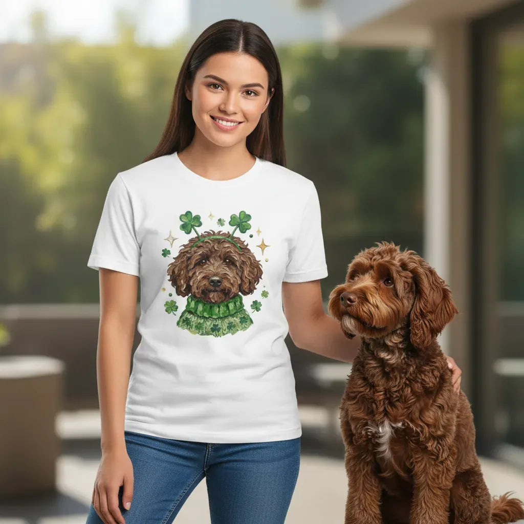 Lucky Chocolate Goldendoodle Sweatshirt in by Puppy Jo