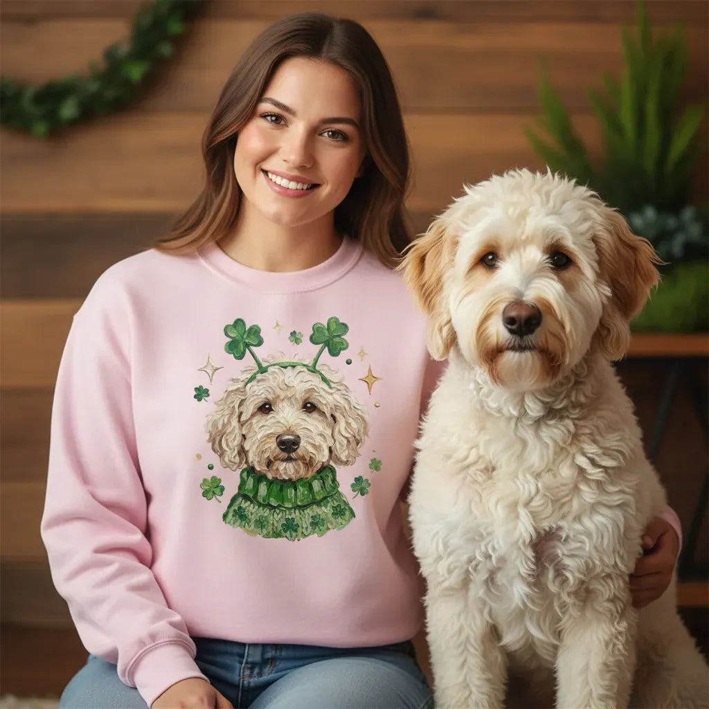 Lucky Cream Goldendoodle Sweatshirt in by Puppy Jo