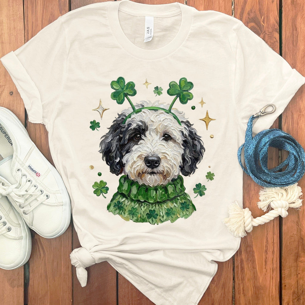 Lucky Parti Goldendoodle T-Shirt in Natural / S by Puppy Jo