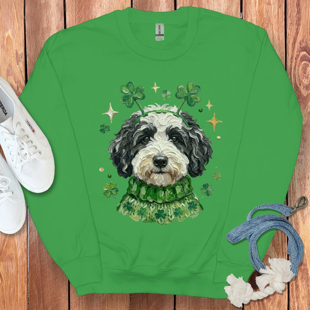Lucky Schnoodle Sweatshirt in Irish Green / S by Puppy Jo