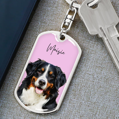 CUSTOM DOG TAG PHOTO KEYCHAIN