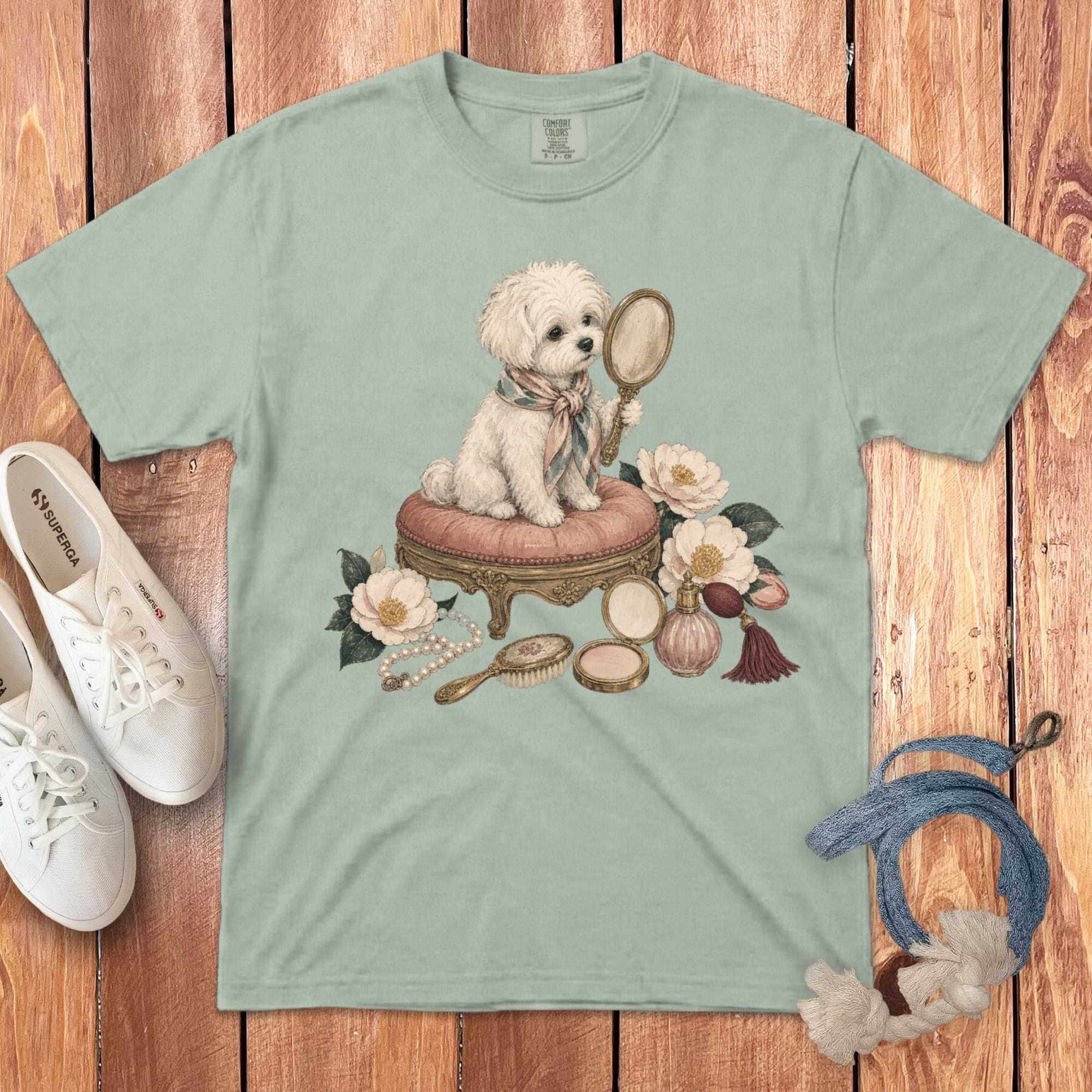 Maltipoo Beauty Signature T-Shirt in Bay / S by Puppy Jo