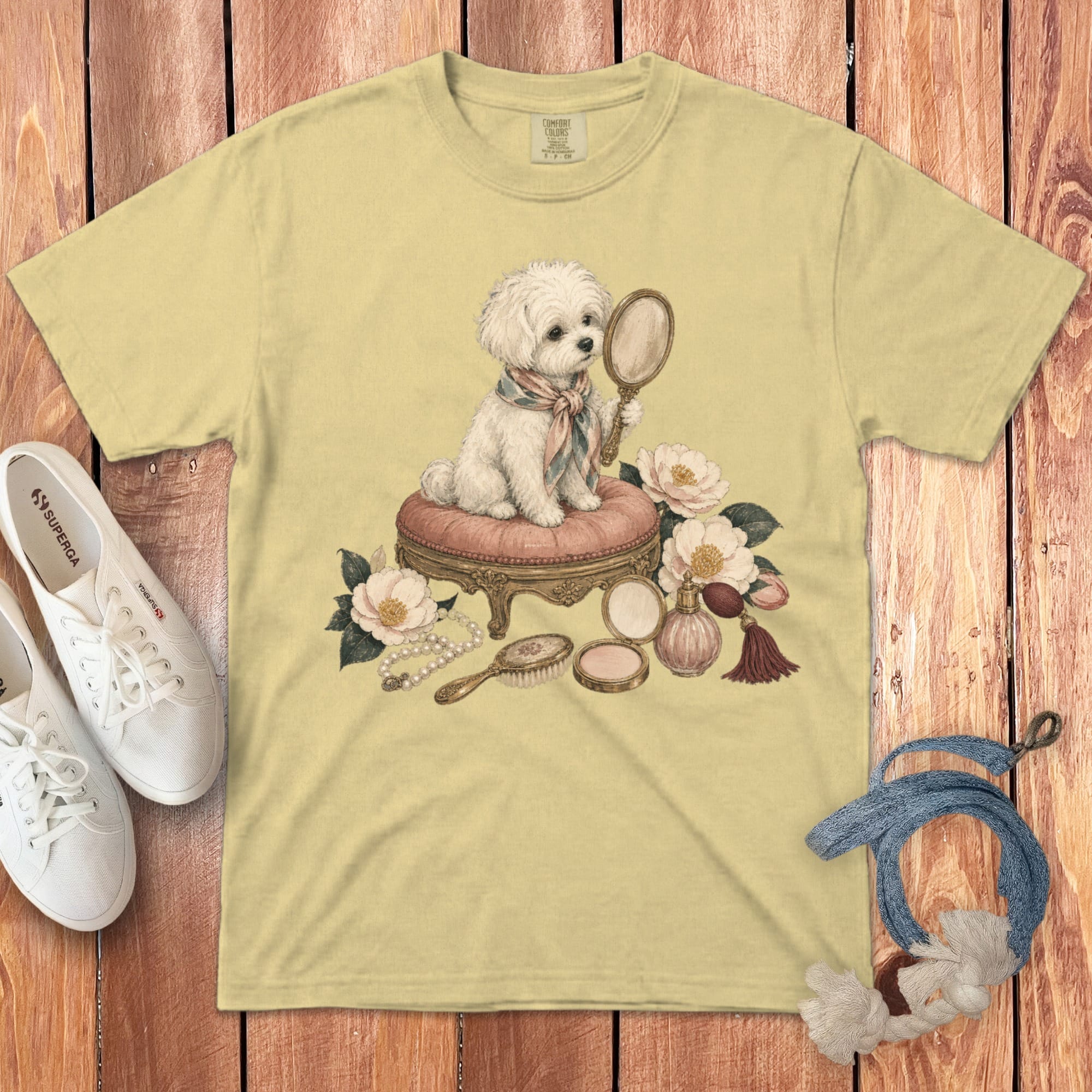 Maltipoo Beauty Signature T-Shirt in Butter / S by Puppy Jo